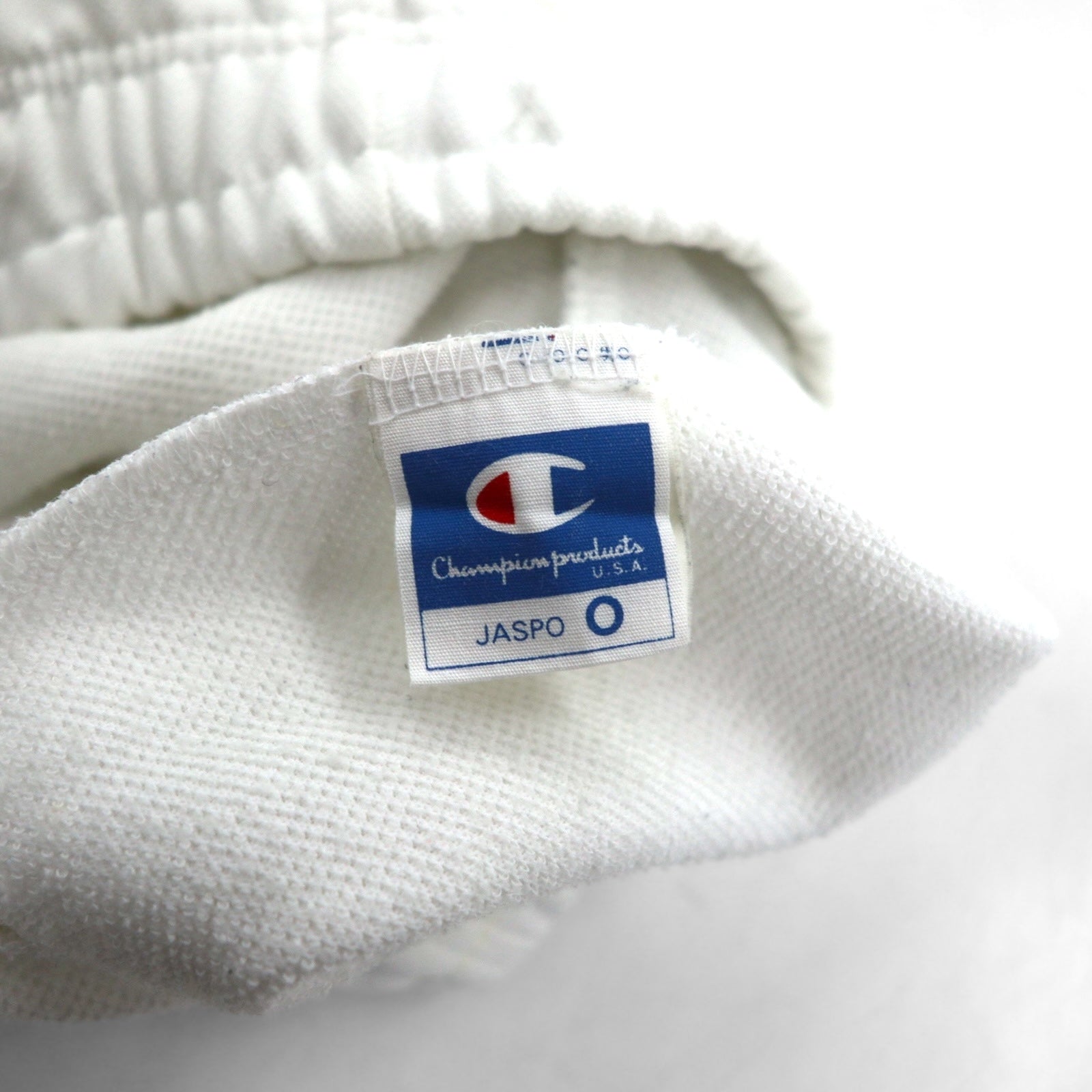 Champion anni '90, pantaloni sportivi, tuta, XL, bianchi, poliestere, cerniera alle caviglie, spacchi, made in Japan