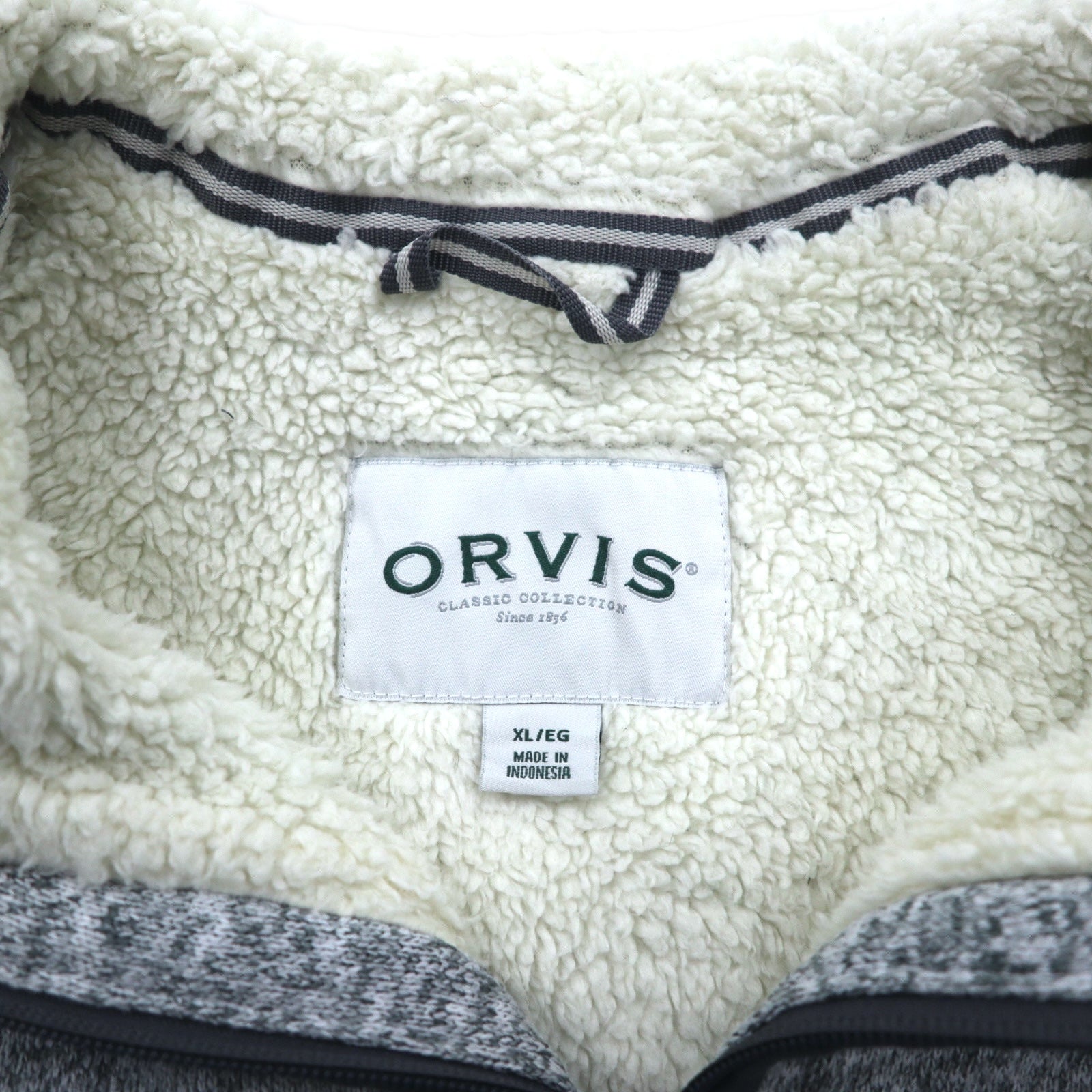 ORVIS Giacca in pile mezza zip foderata in pile XL grigia in poliestere