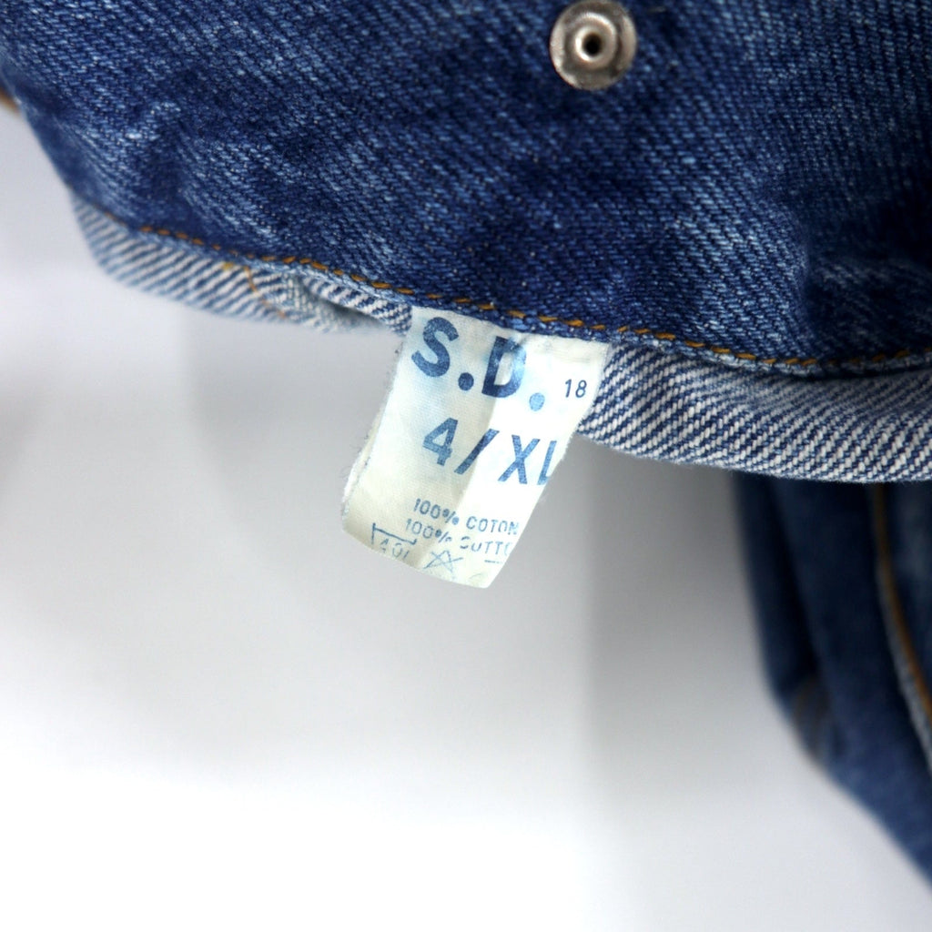 Anni '90 OCTET giacca di jeans blu in cotone taglia XL