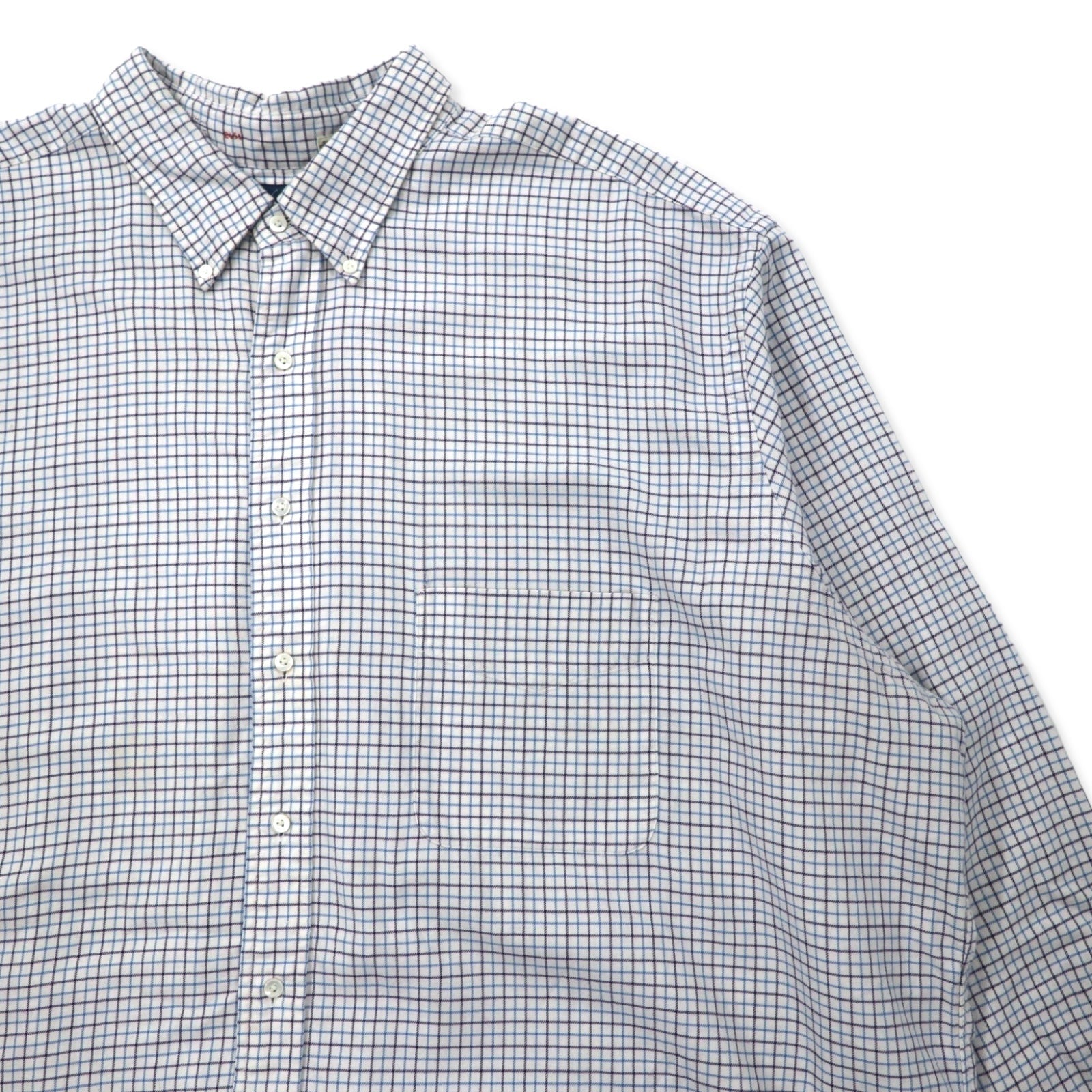 Camicia button-down Ralph Lauren a quadri Windopen, 3XLT TALL, bianca, in cotone, ricamo piccolo pony, taglia grande.