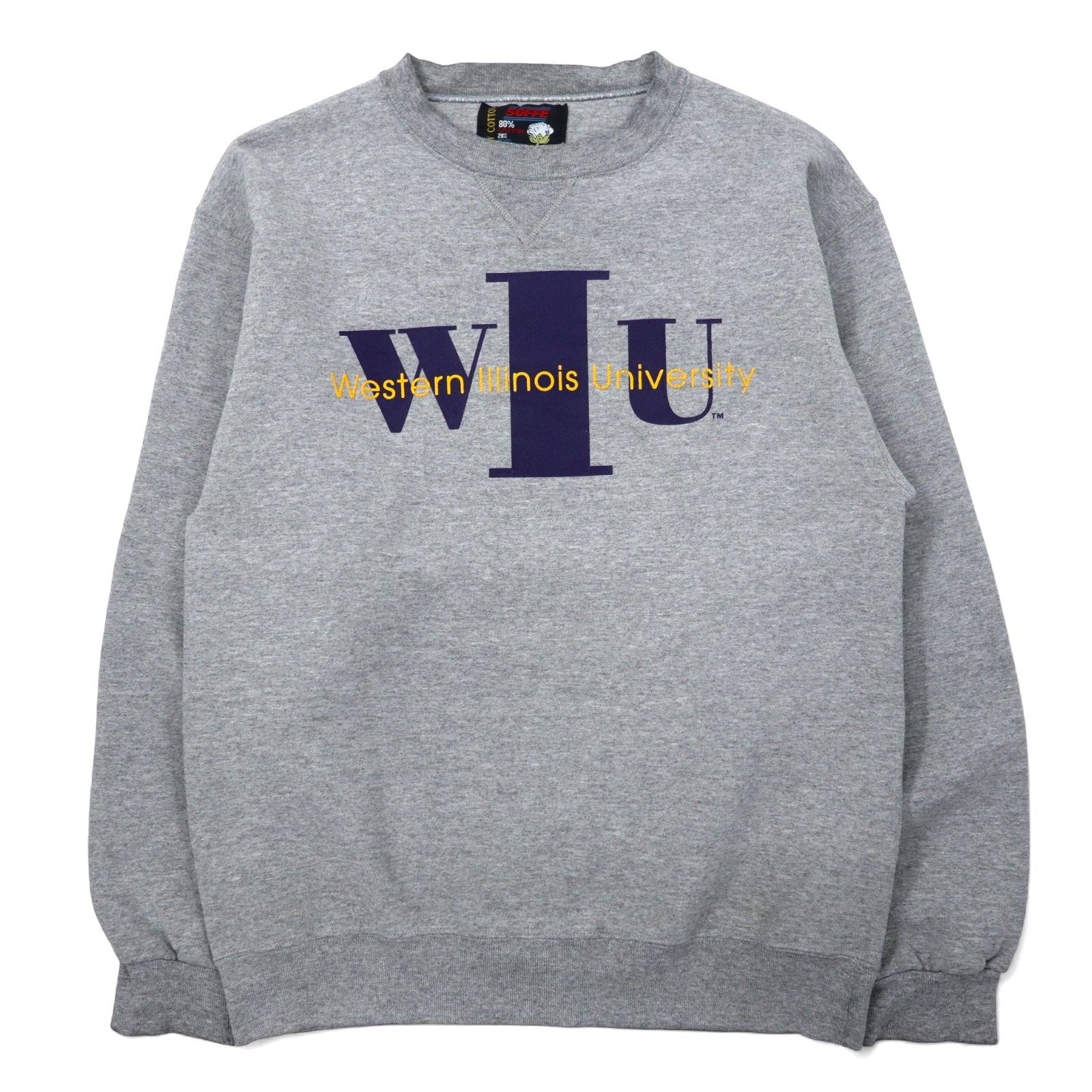 USA製 90年代 SOFFE カレッジ プリント スウェット M グレー コットン WIU