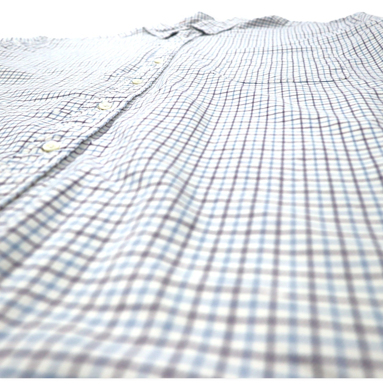 Camicia button-down Ralph Lauren a quadri Windopen, 3XLT TALL, bianca, in cotone, ricamo piccolo pony, taglia grande.