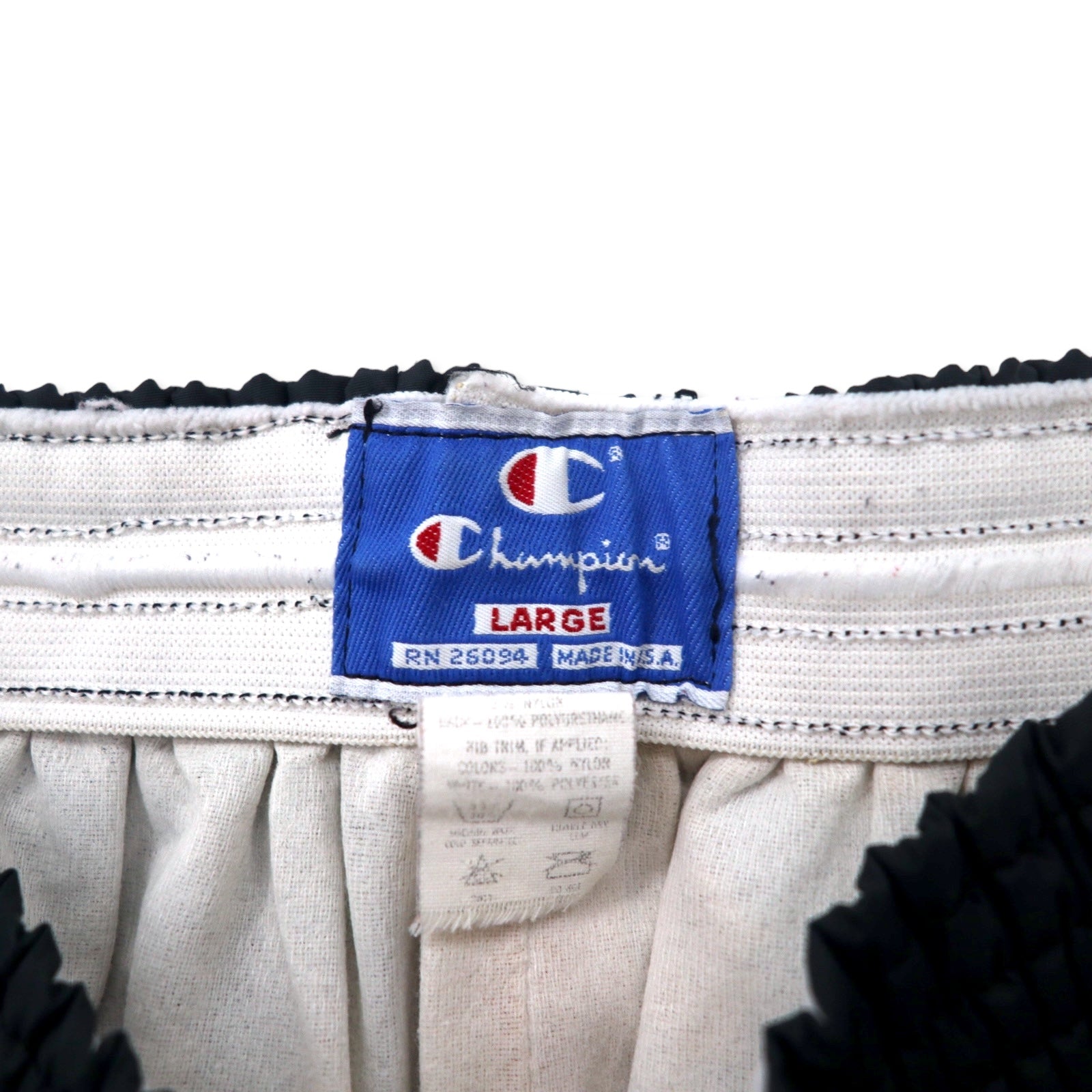 Champion USA製 80年代 ナイロン トラックパンツ L ブラック TALONジップ