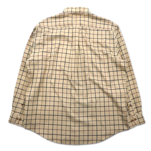 Brooks Brothers ウィンドペンチェック ボタンダウンシャツ L ベージュ コットン ノンアイロン