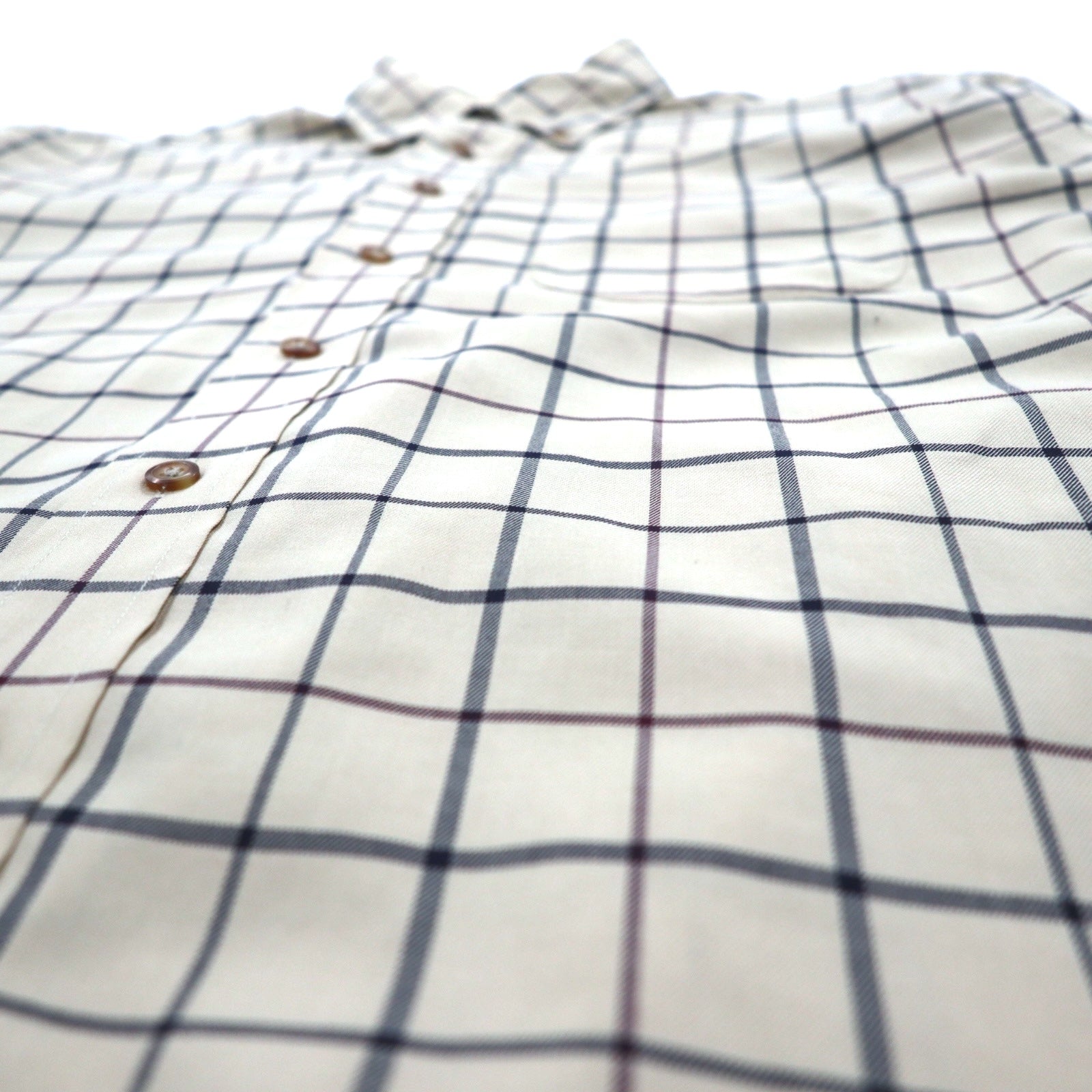 Brooks Brothers Camicia button-down a quadri Windowpane, taglia L, beige, in cotone, non-stiro