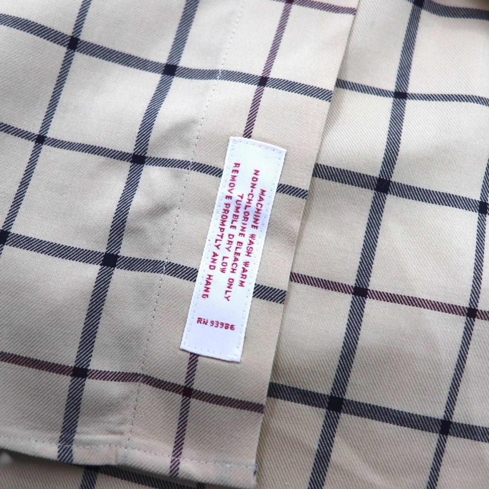 Brooks Brothers Camicia button-down a quadri Windowpane, taglia L, beige, in cotone, non-stiro