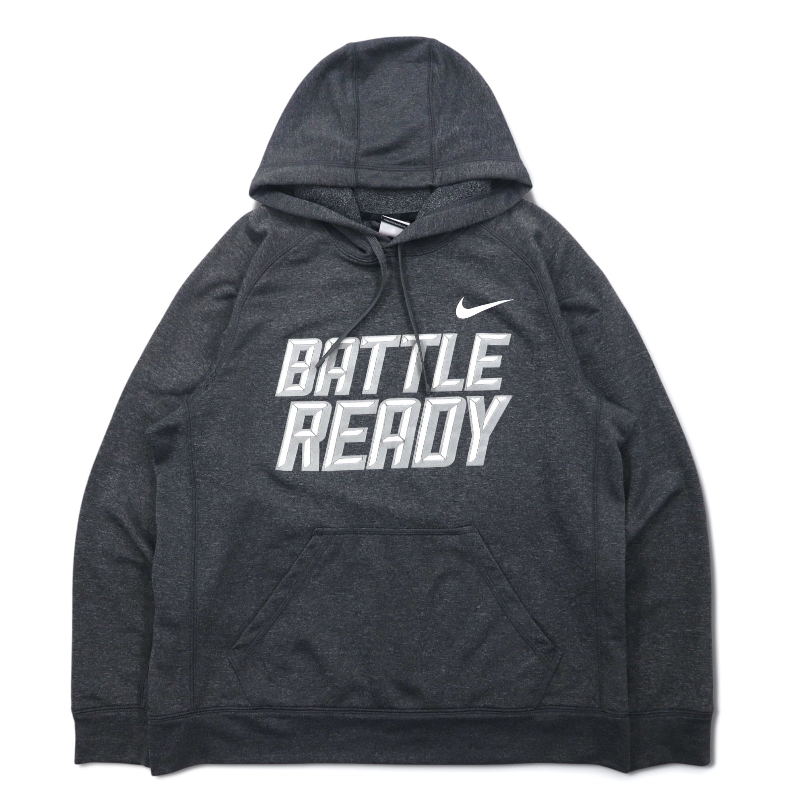 NIKE Dry-Fit Felpa con Cappuccio Pullover XL Grigio BATTLE READY 604632-071