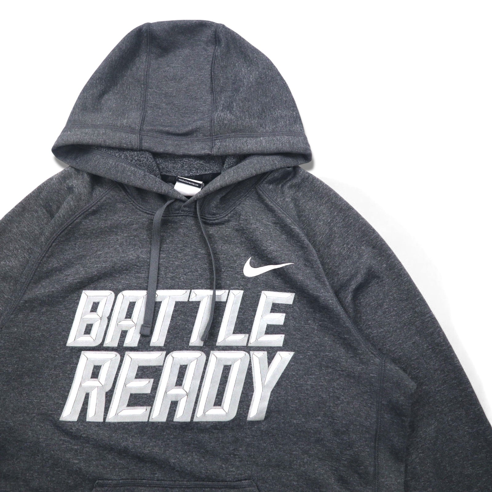 NIKE Dry-Fit Felpa con Cappuccio Pullover XL Grigio BATTLE READY 604632-071