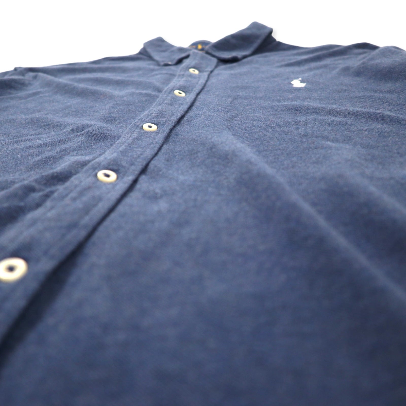 RALPH LAUREN Camicia Button-Down in Mesh Featherweight XL Blu Navy Cotone Piqué Ricamo Pony Piccolo FEATHERWEIGHT MESH