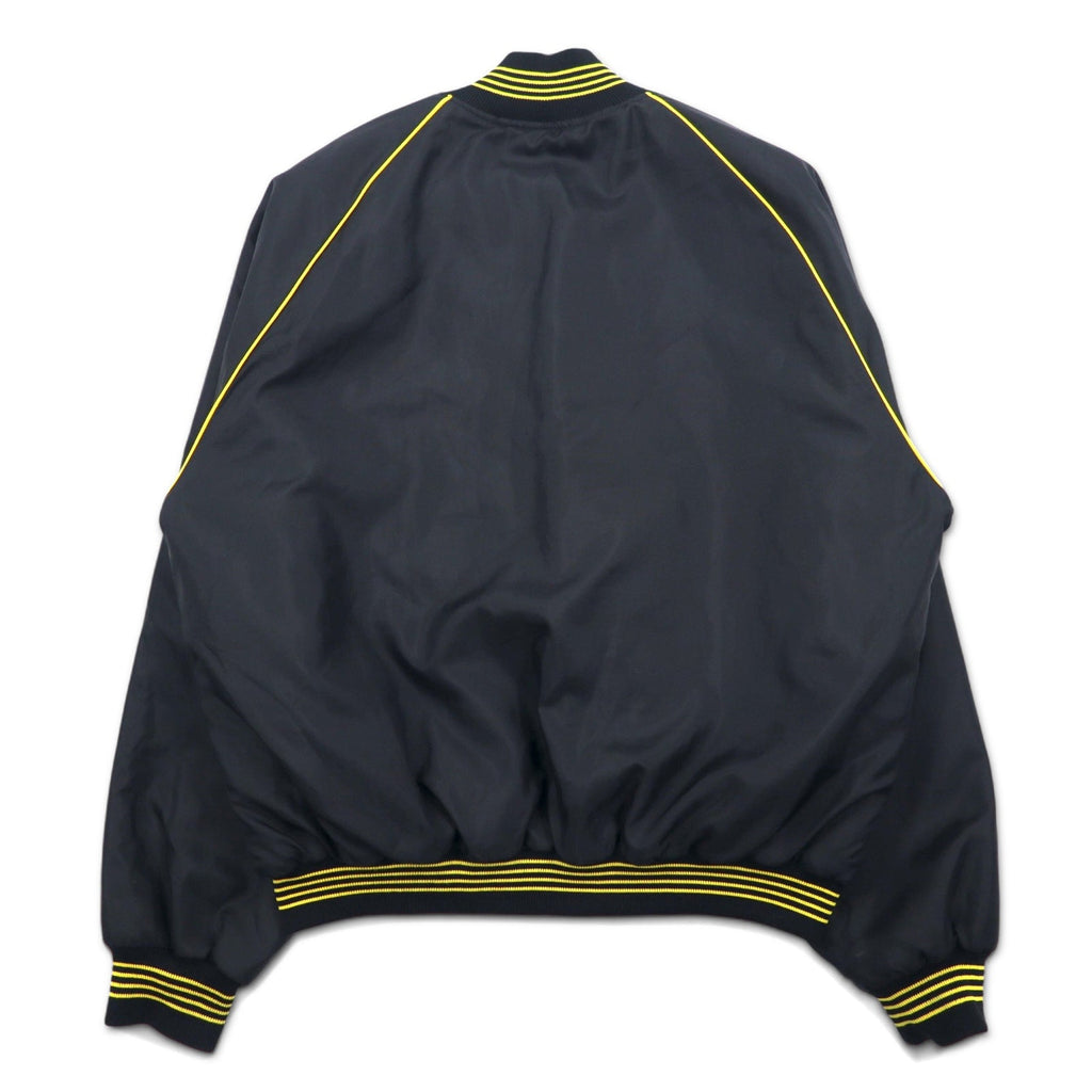 Holloway giacca varsity anni '90 made in USA, taglia XL, nera, in nylon, bottoni automatici, ricamo azienda USA Great Western Malting Co.