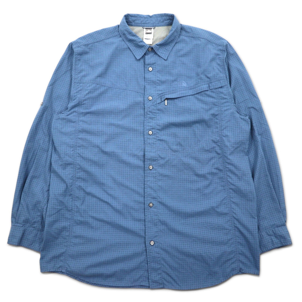 THE NORTH FACE Maglia da esterno XL blu nylon logo ricamato fodera in rete AU2B