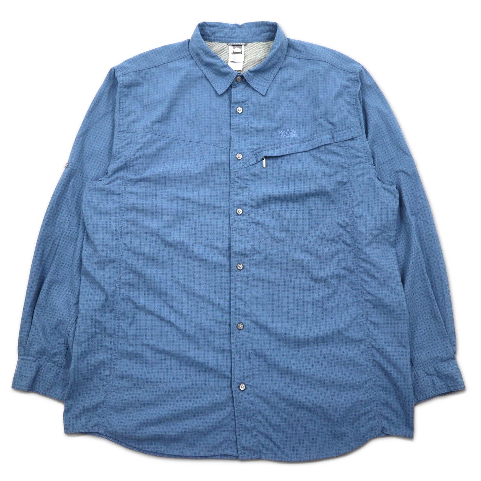 THE NORTH FACE Maglia da esterno XL blu nylon logo ricamato fodera in rete AU2B