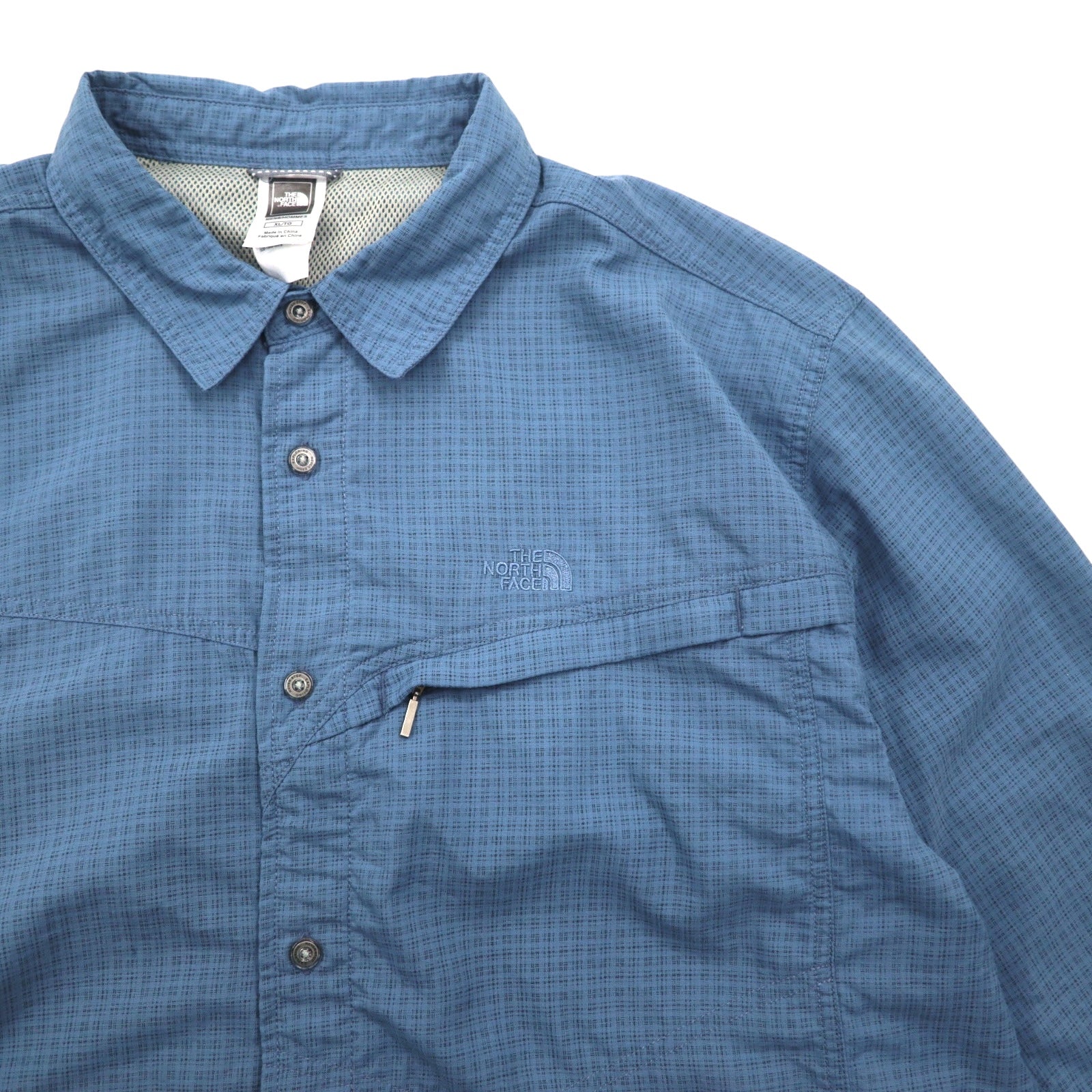 THE NORTH FACE Maglia da esterno XL blu nylon logo ricamato fodera in rete AU2B