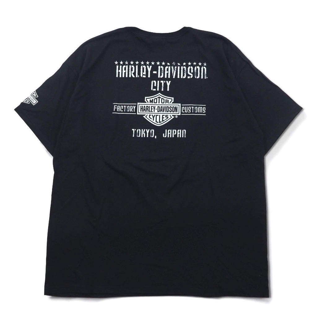 HARLEY DAVIDSON T-shirt con stampa fronte/retro XXL nero cotone TOKYO JAPAN