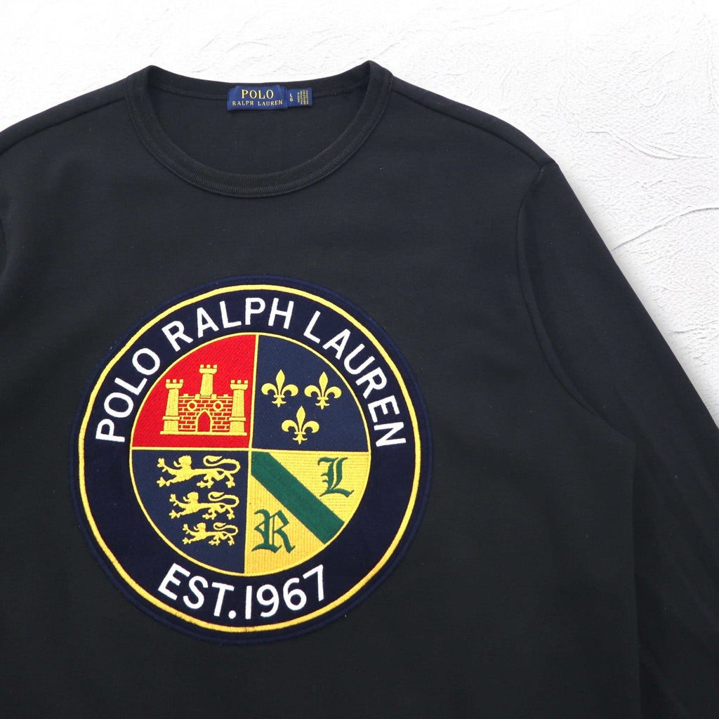 POLO RALPH LAUREN Felpa con stemma L Nero Logo circolare