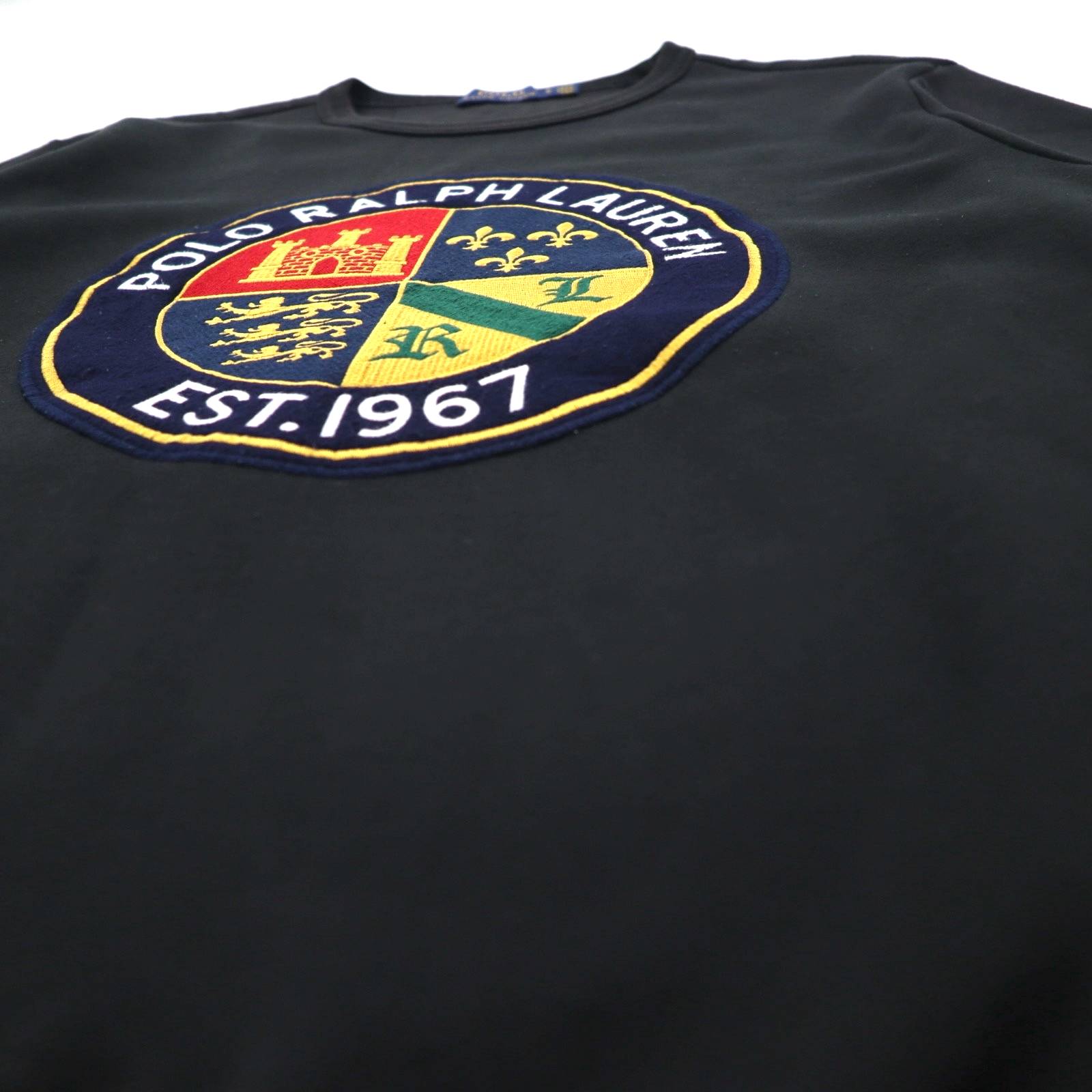 POLO RALPH LAUREN Felpa con stemma L Nero Logo circolare