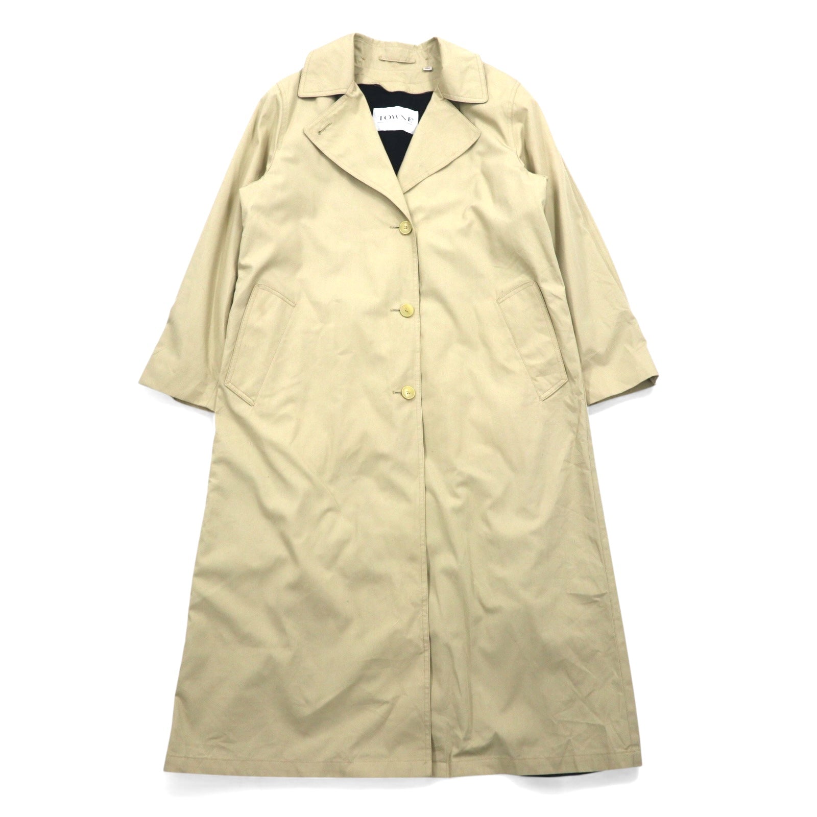 TOWNE by London Fog 90年代 フード着脱式 トレンチコート M ベージュ コットン ライナー着脱式