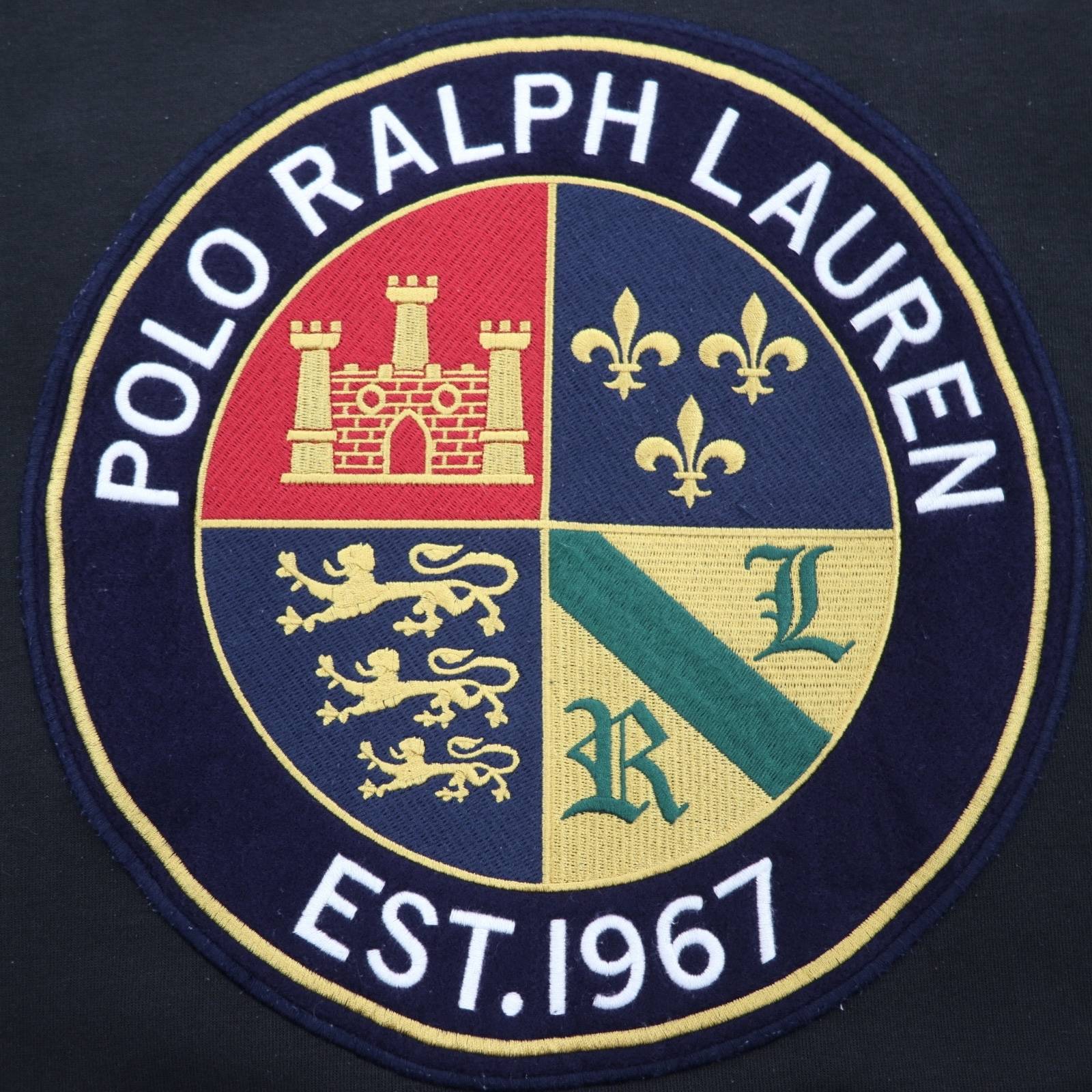POLO RALPH LAUREN Felpa con stemma L Nero Logo circolare