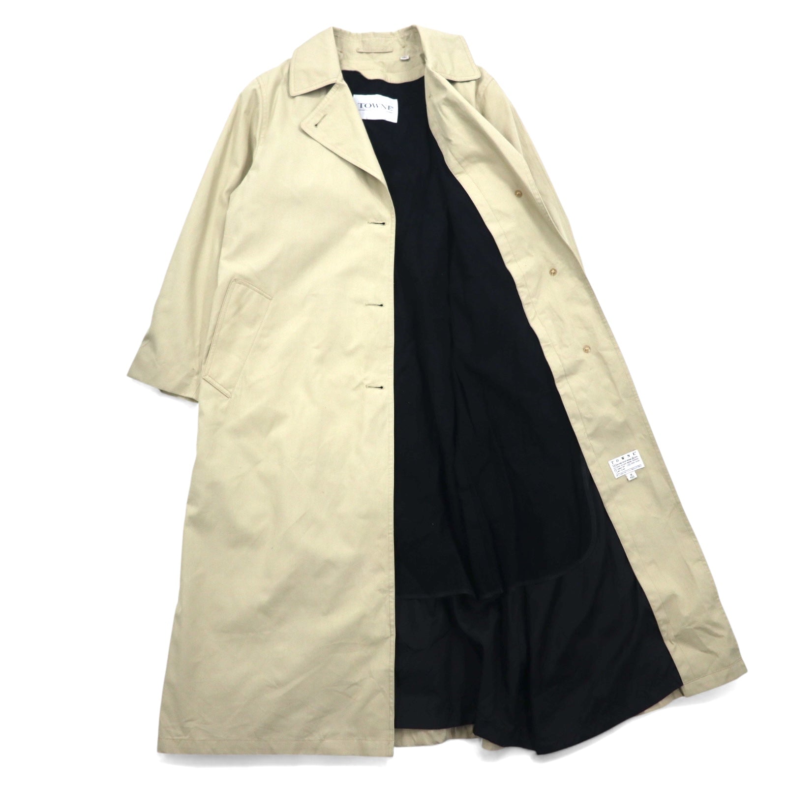 TOWNE by London Fog 90年代 フード着脱式 トレンチコート M ベージュ コットン ライナー着脱式