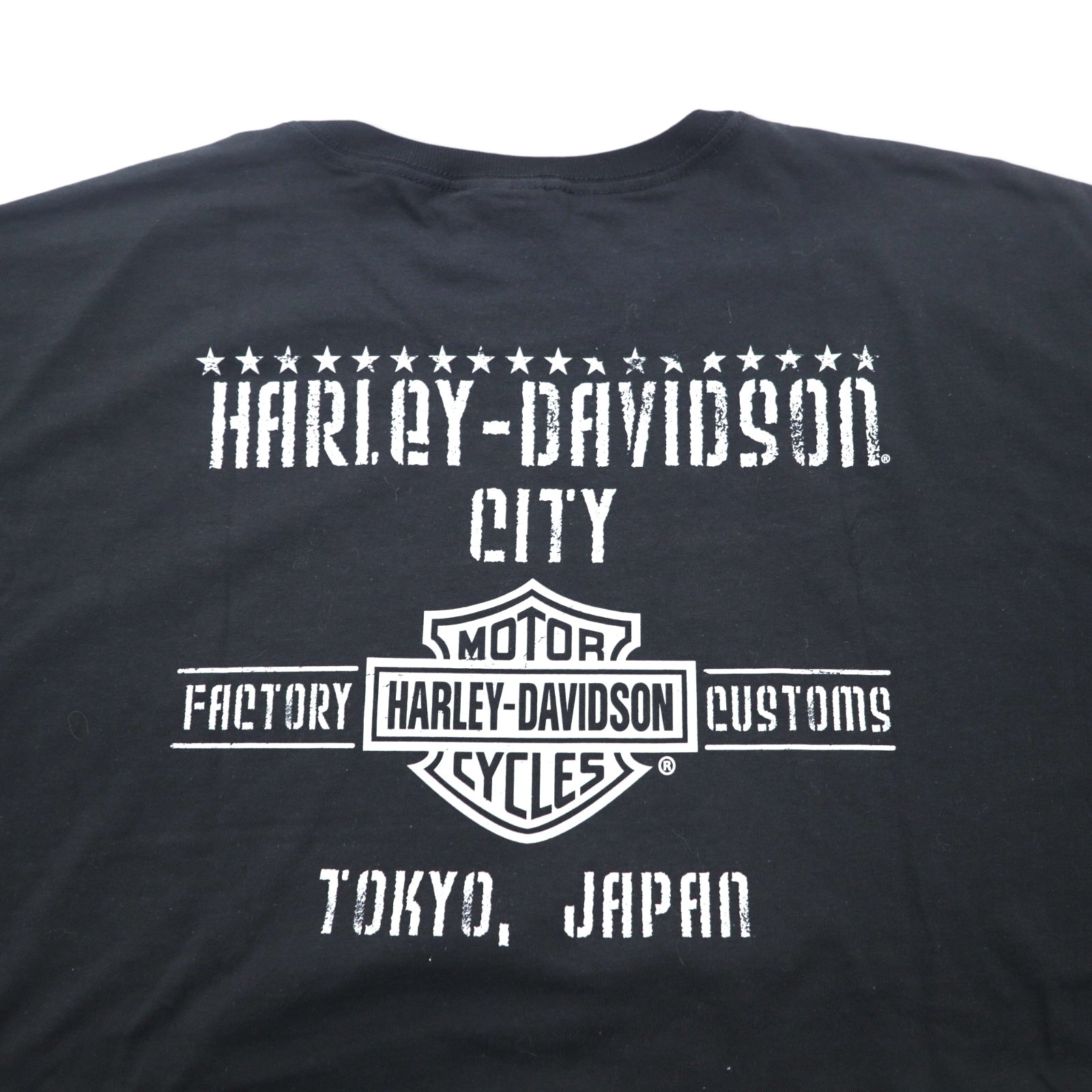 HARLEY DAVIDSON T-shirt con stampa fronte/retro XXL nero cotone TOKYO JAPAN