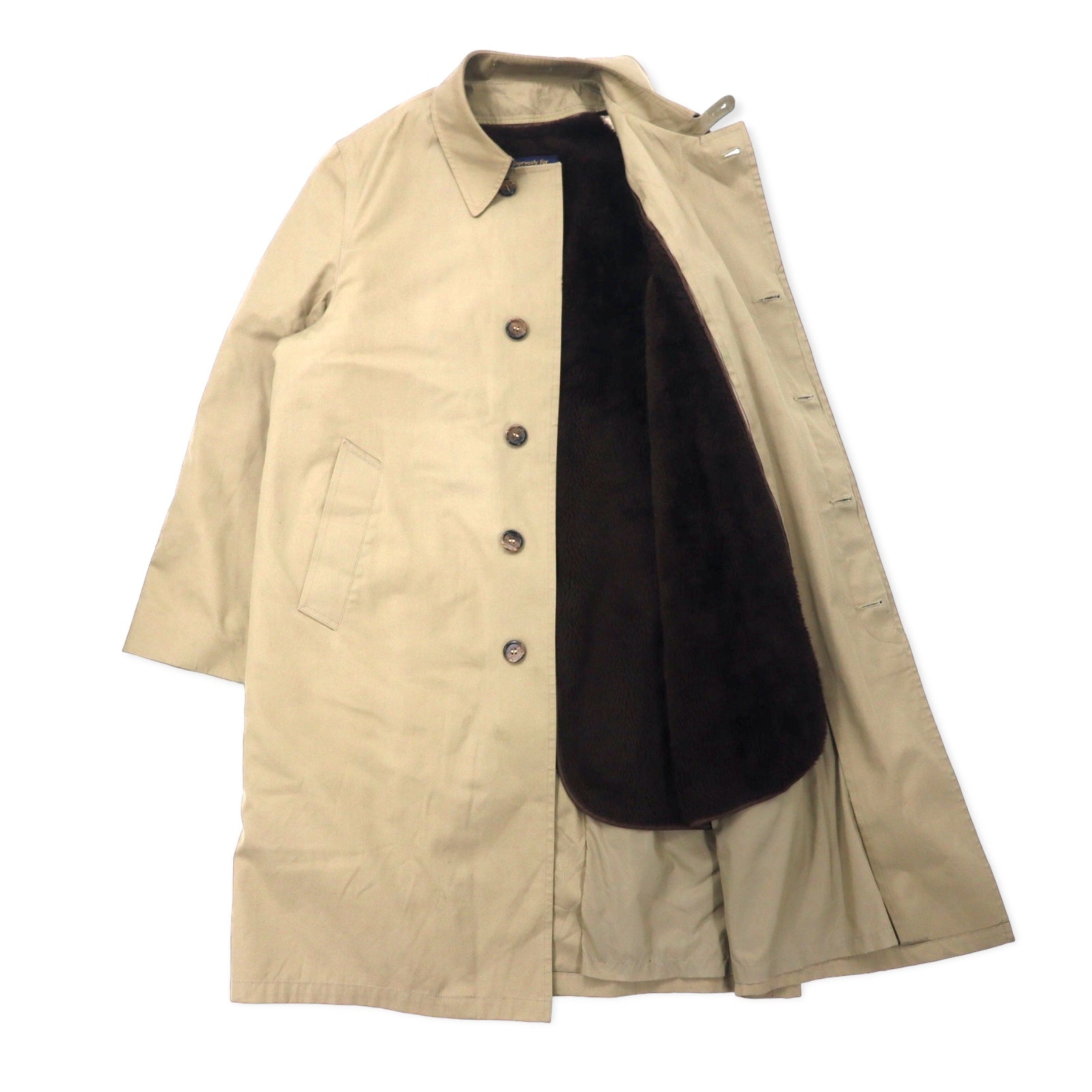 GENTLEMAN'S WAREHOUSE Anni '80, Made in USA, Trench foderato, Taglia 40, Beige, Cotone, Sottogola, Fodera in shearling staccabile