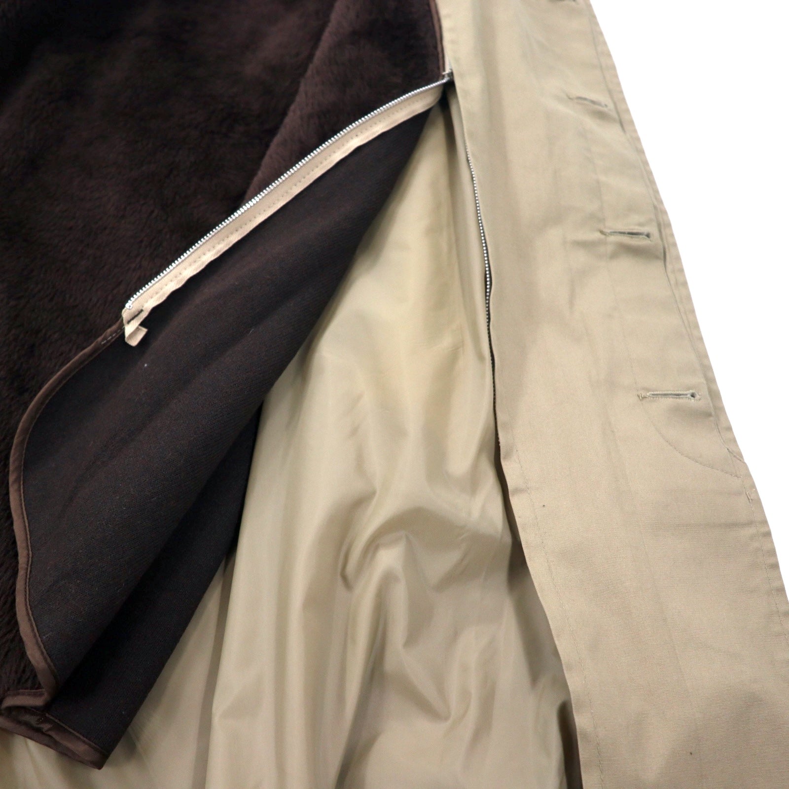 GENTLEMAN'S WAREHOUSE Anni '80, Made in USA, Trench foderato, Taglia 40, Beige, Cotone, Sottogola, Fodera in shearling staccabile