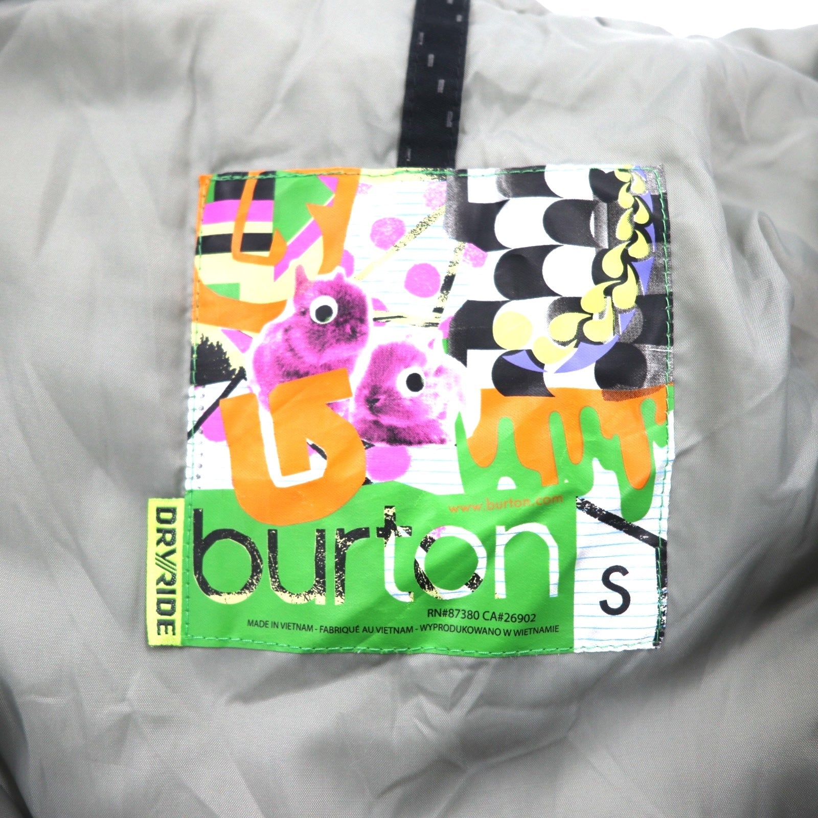 Burton giacca a vento S nero nylon DRYRIDE impermeabile da sci coulisse