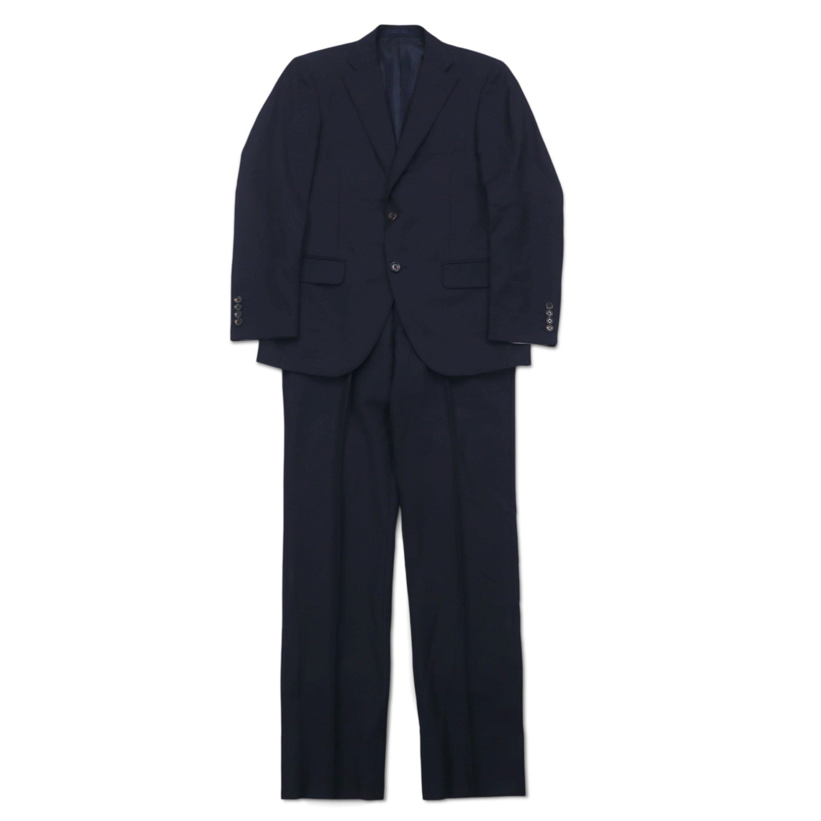Ermenegildo Zegna Completo due bottoni S Blu Navy Gessato Lana Hai-Vaseron