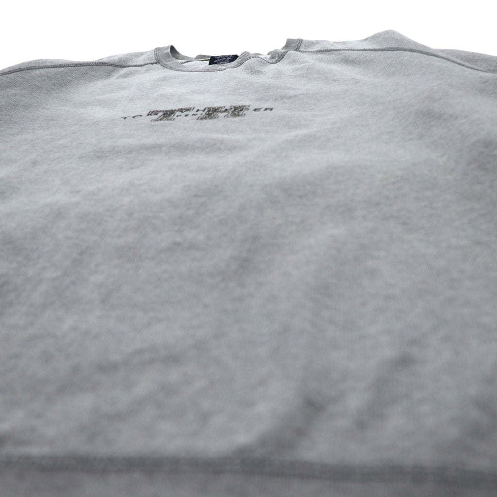 TOMMY JEANS ( TOMMY HILFIGER ) 90年代 クルーネック スウェット XL グレー コットン ロゴプリント