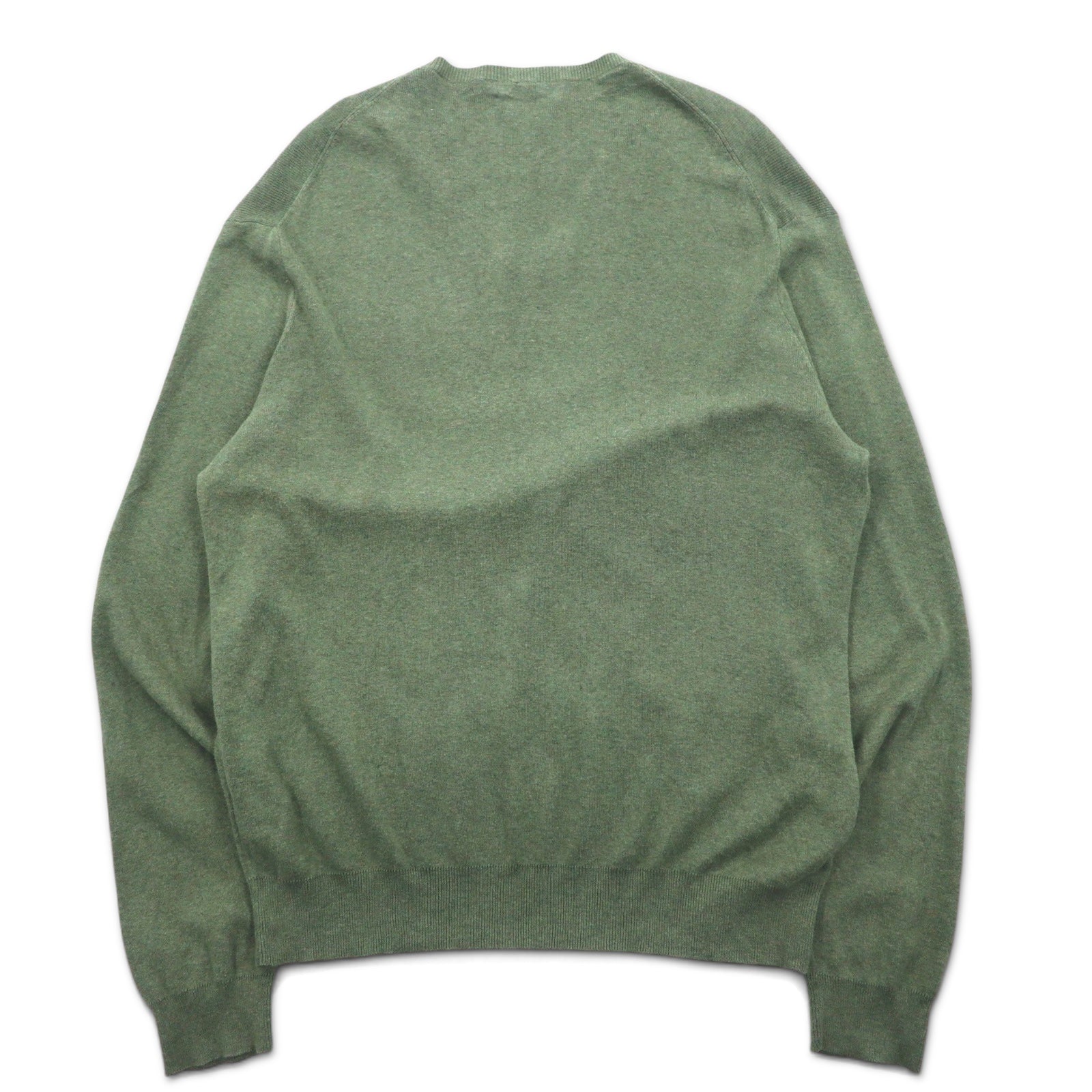 POLO RALPH LAUREN Maglione in maglia di cotone Pima scollo a V L kaki ricamo Small Pony PIMA COTTON