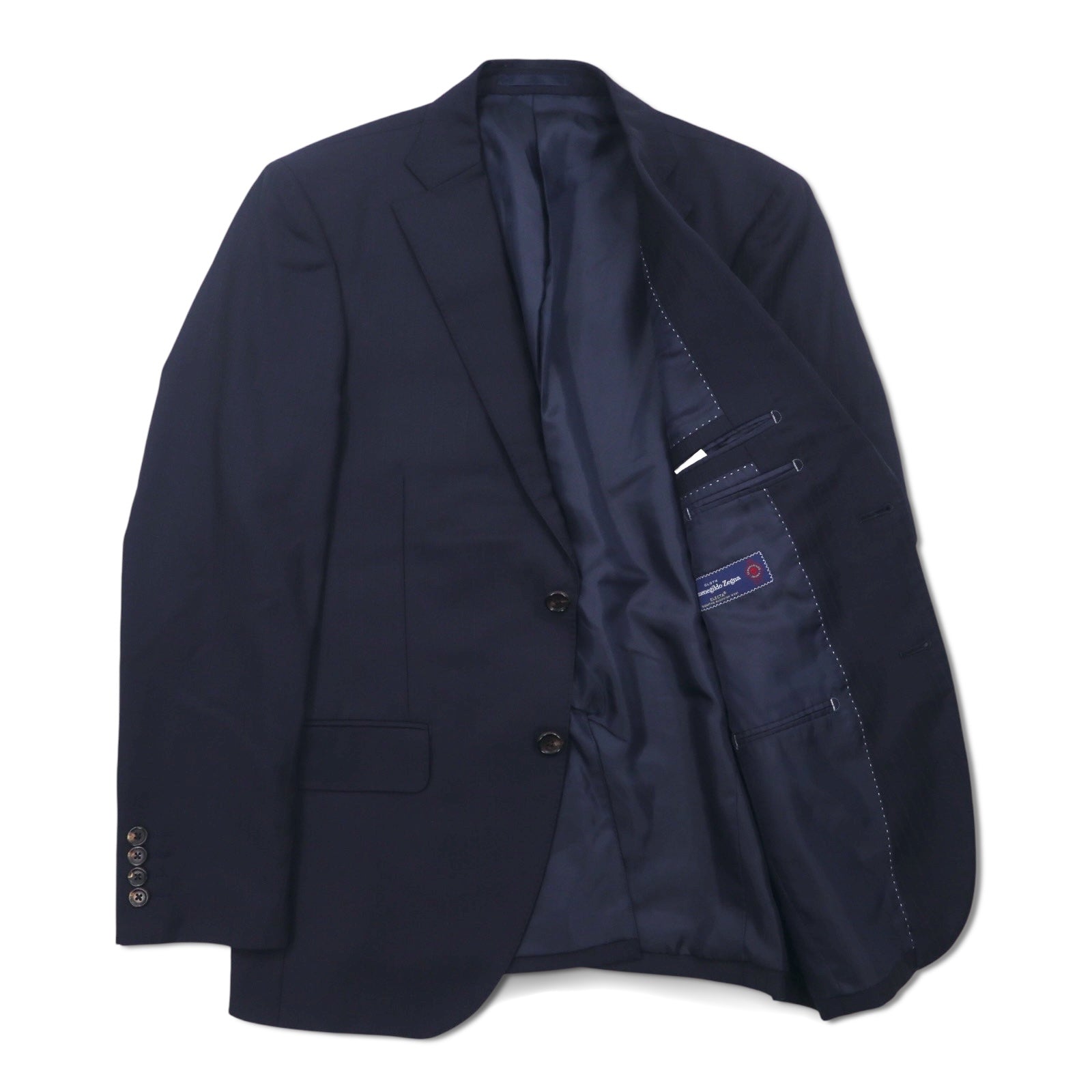 Ermenegildo Zegna Completo due bottoni S Blu Navy Gessato Lana Hai-Vaseron