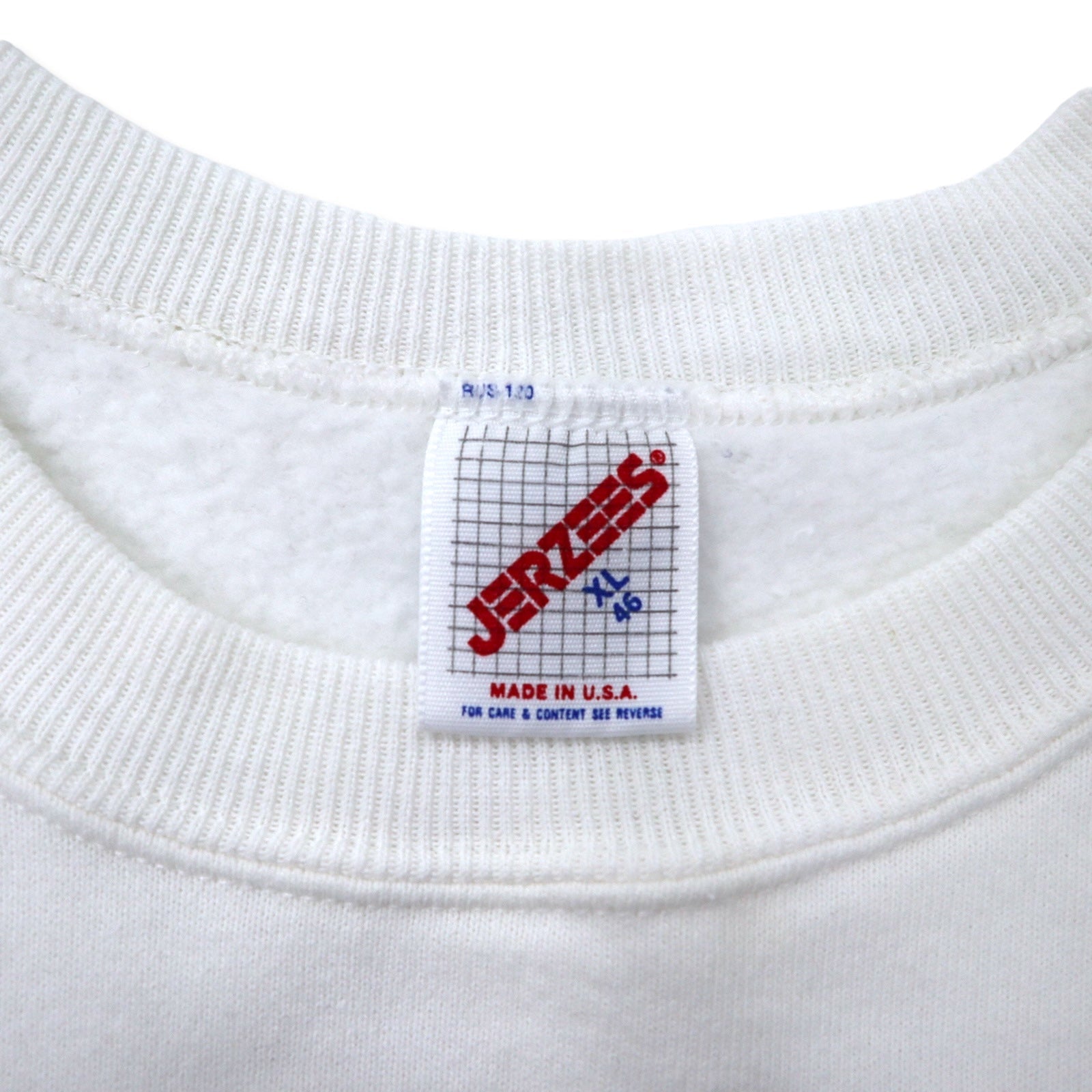 JERZEES Made in USA Anni '90 Stampa Felpa XL Bianco Cotone Felpato Hard Rock CAFE Parodia