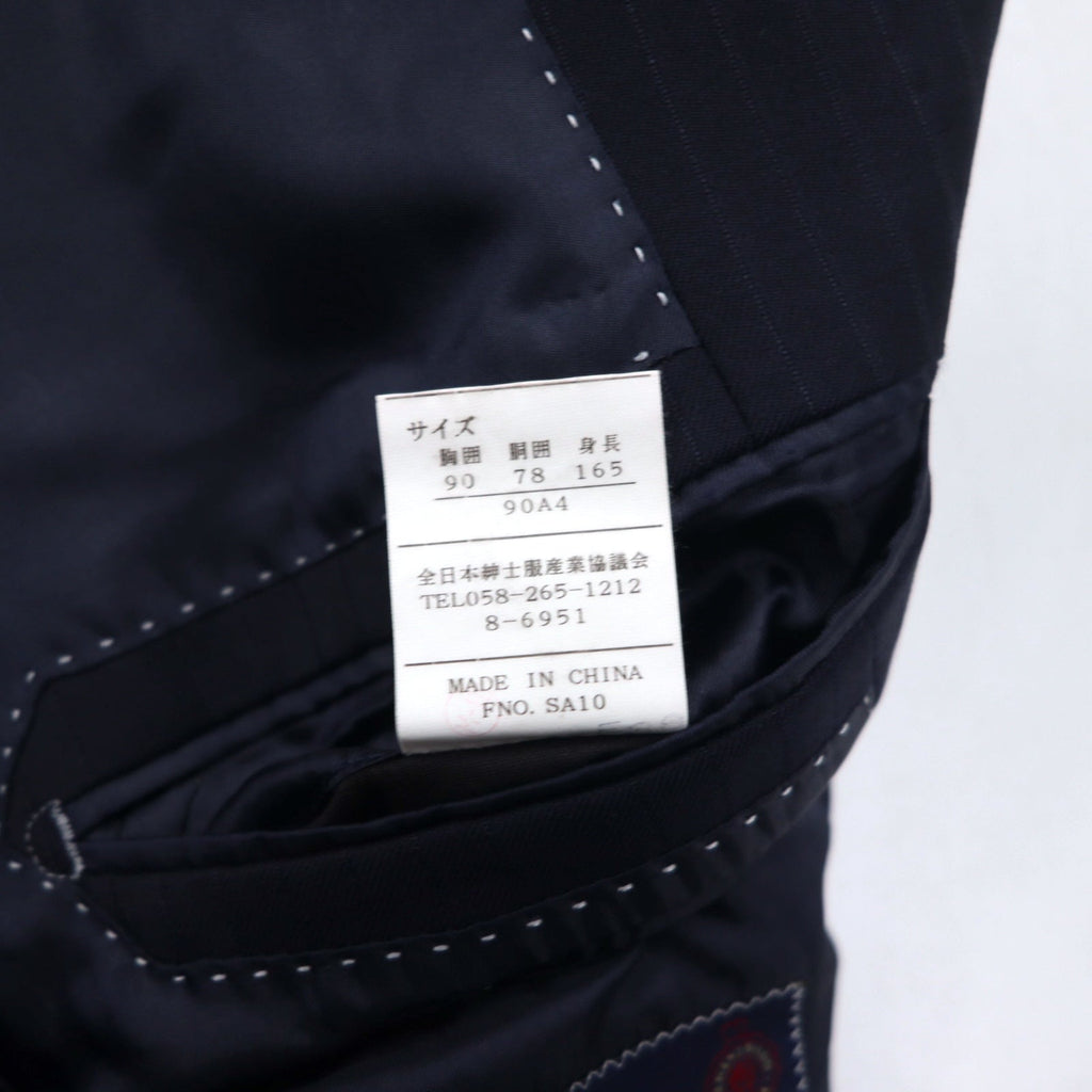 Ermenegildo Zegna Completo due bottoni S Blu Navy Gessato Lana Hai-Vaseron