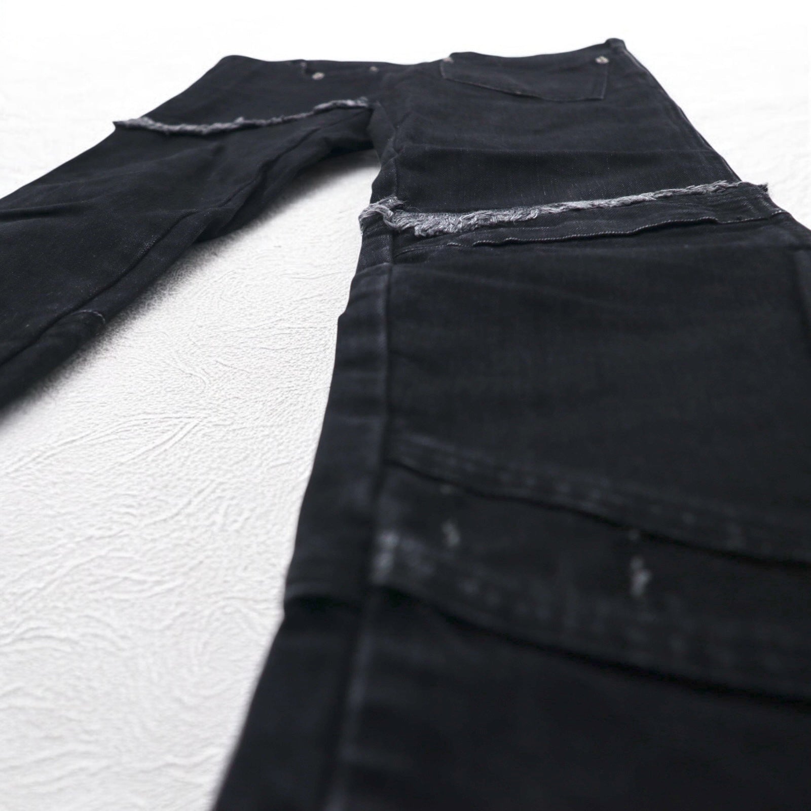 whowhat PUZZLE DENIM Jeans Pantaloni S Nero Made in Japan