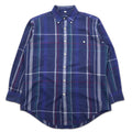 Christian Dior camicia button-down vintage M blu navy cotone a quadri