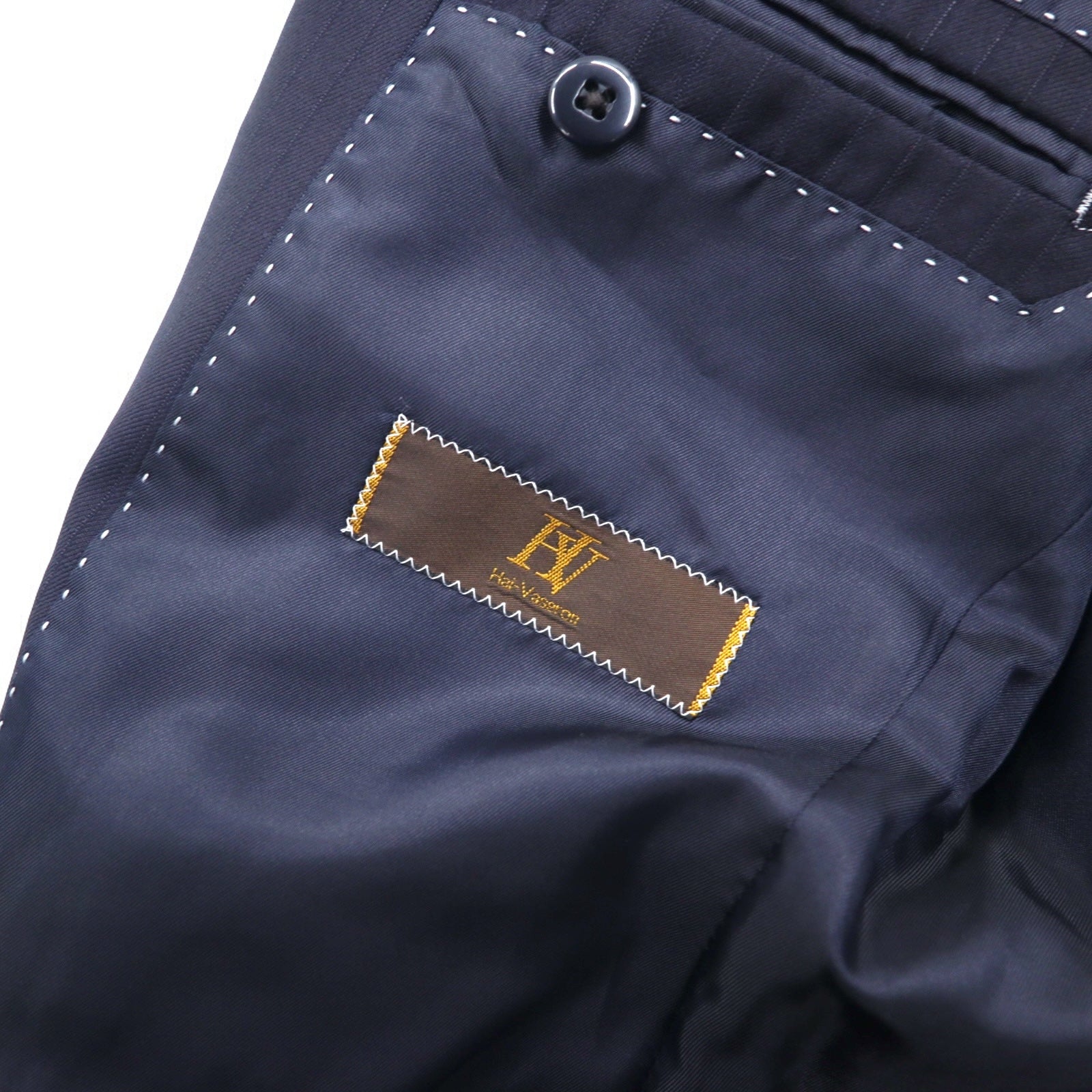 Ermenegildo Zegna Completo due bottoni S Blu Navy Gessato Lana Hai-Vaseron