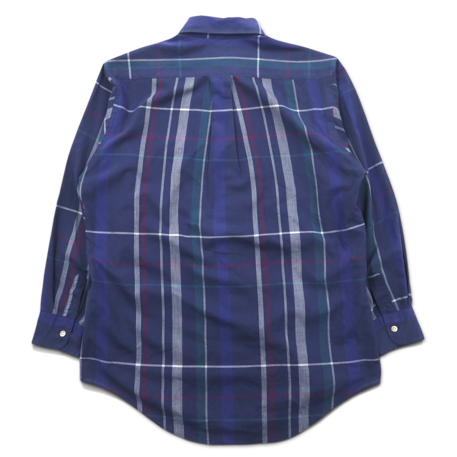 Christian Dior camicia button-down vintage M blu navy cotone a quadri