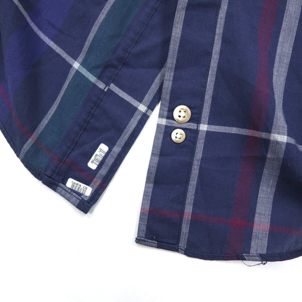Christian Dior camicia button-down vintage M blu navy cotone a quadri
