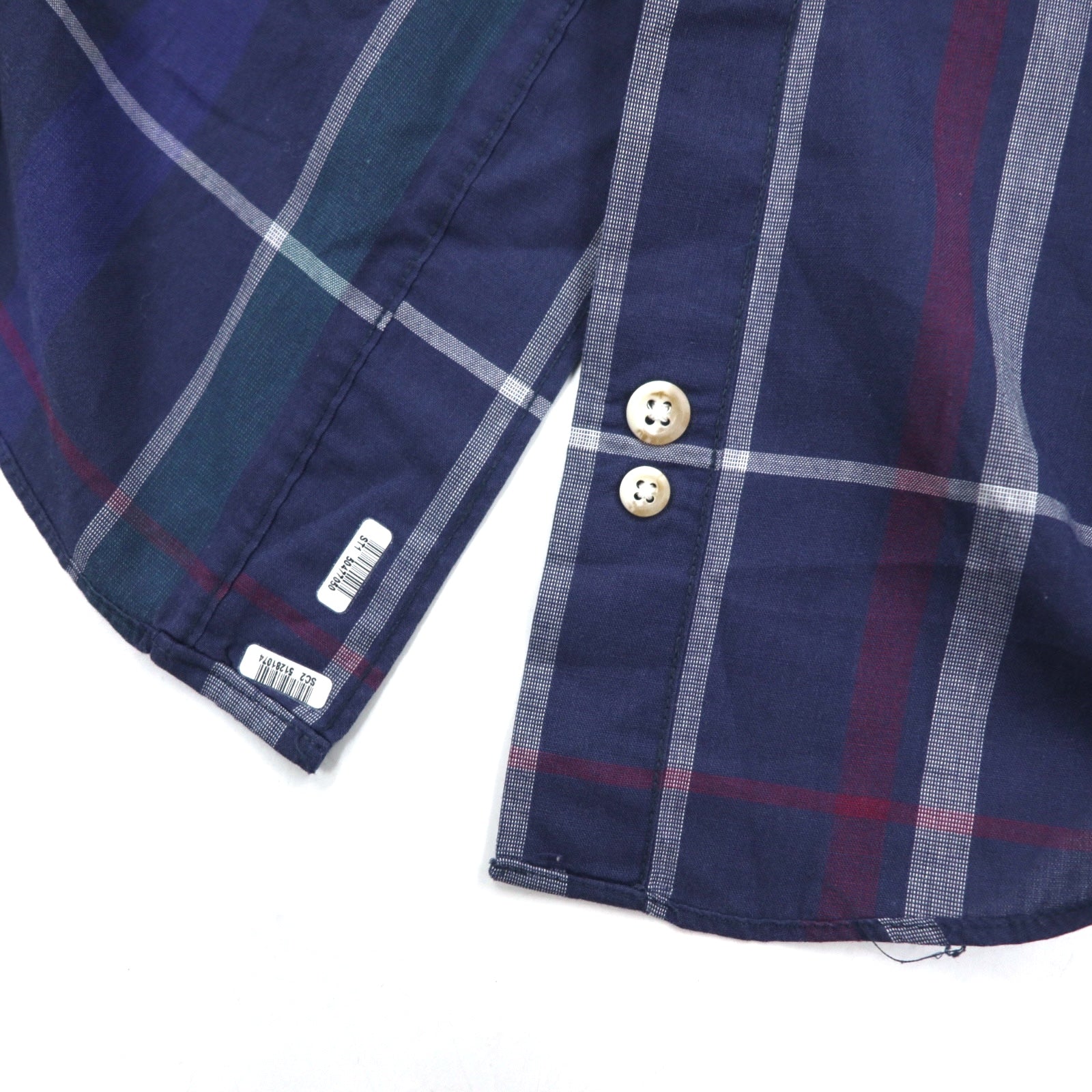 Christian Dior camicia button-down vintage M blu navy cotone a quadri