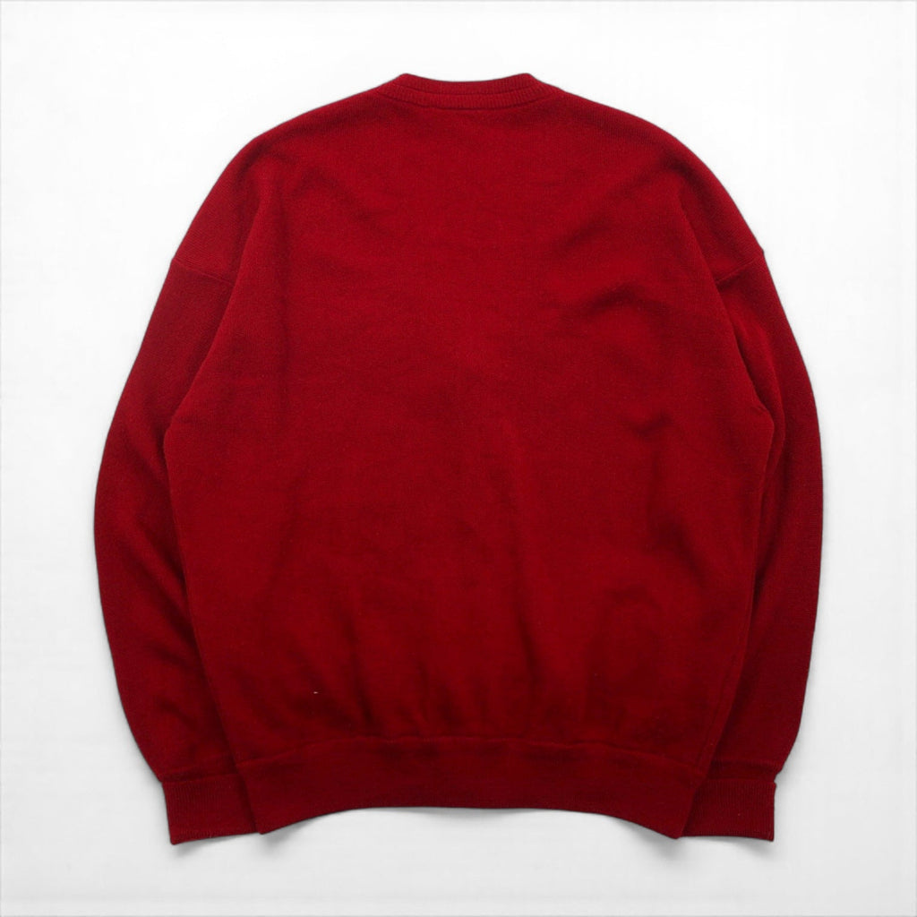 CHEMISE LACOSTE 80年代 ニット カーディガン L レッド アクリル