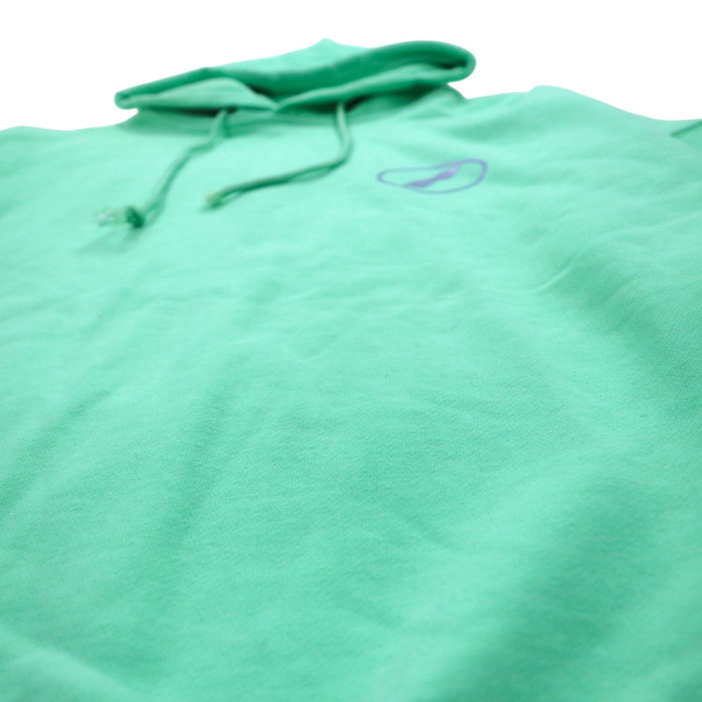 WE11DONE プルオーバー パーカー S ミント グリーン ロゴプリント Iridescent Logo Hoodie