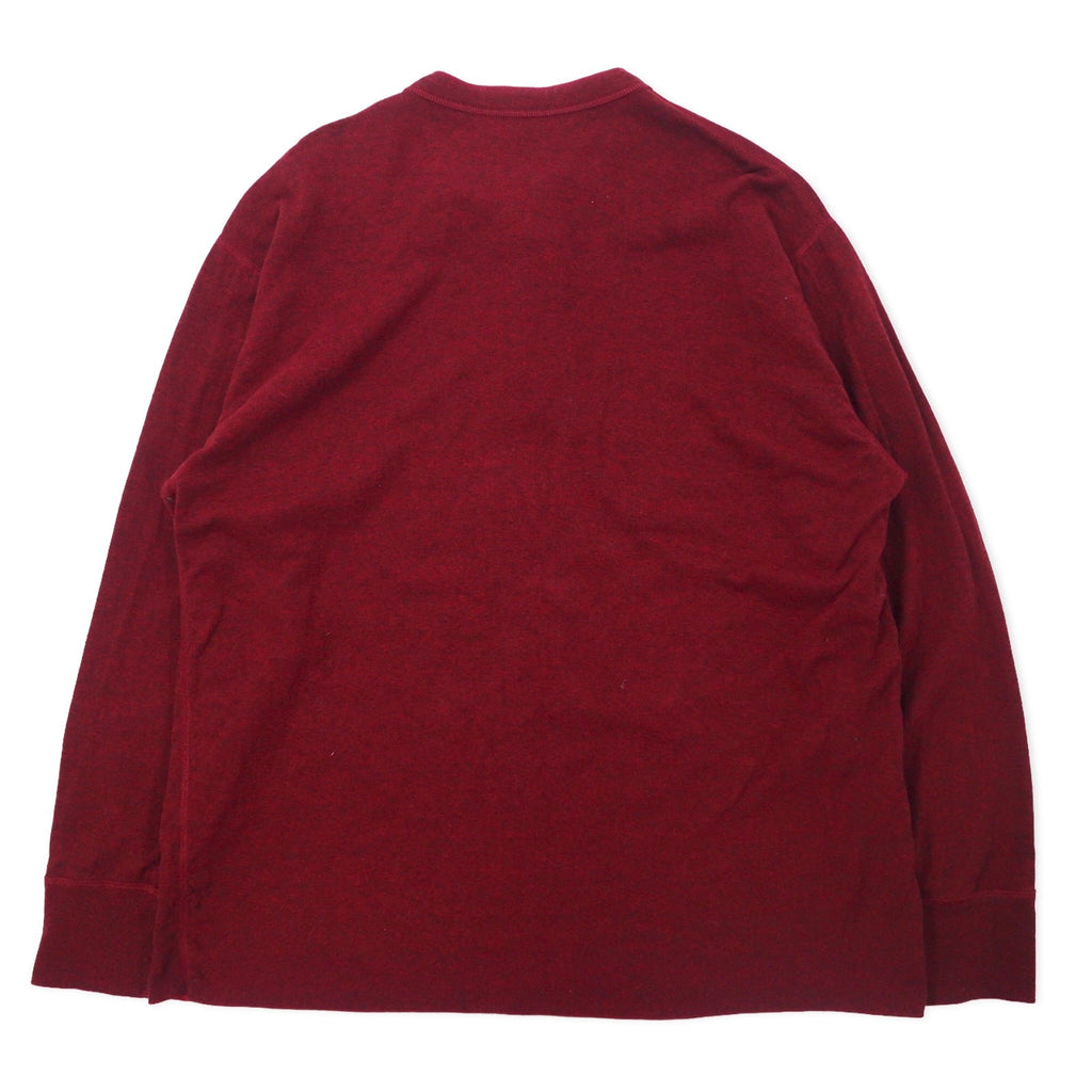 L.L.Bean Maglietta a maniche lunghe Henley "Long T" XL bordeaux in cotone TRADITIONAL FIT, prodotta in Canada