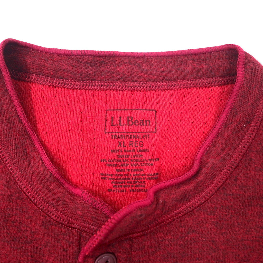 L.L.Bean Maglietta a maniche lunghe Henley "Long T" XL bordeaux in cotone TRADITIONAL FIT, prodotta in Canada