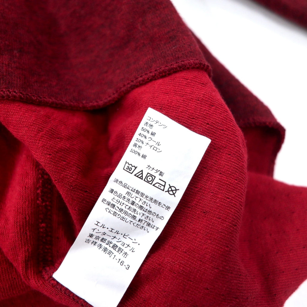 L.L.Bean Maglietta a maniche lunghe Henley "Long T" XL bordeaux in cotone TRADITIONAL FIT, prodotta in Canada