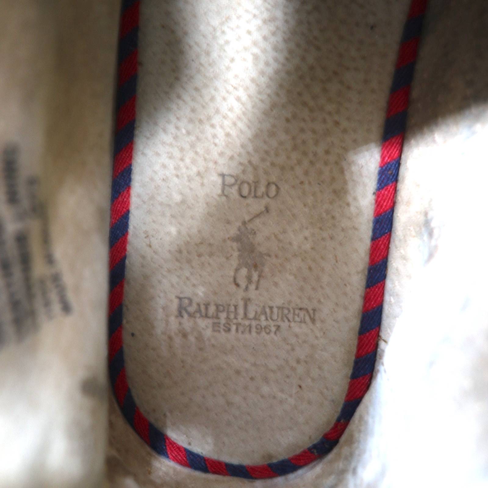 POLO RALPH LAUREN Stivali Ranger Stivali da lavoro 27.5cm Neri in pelle Trapuntati SADDLE WORTH III 1934