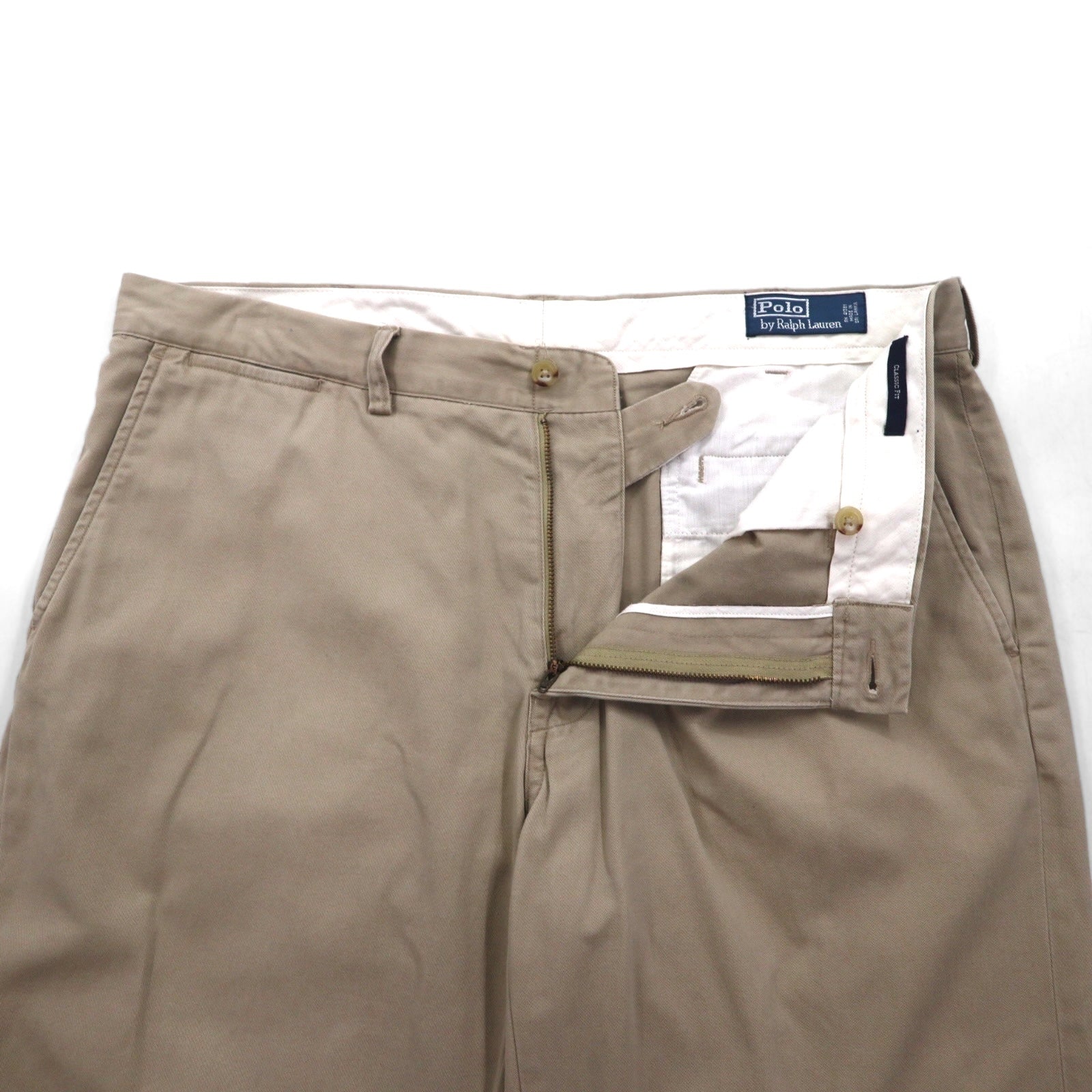 Polo by Ralph Lauren anni '90 Polo Chino pantaloni chino ampi e affusolati XL Beige Cotone