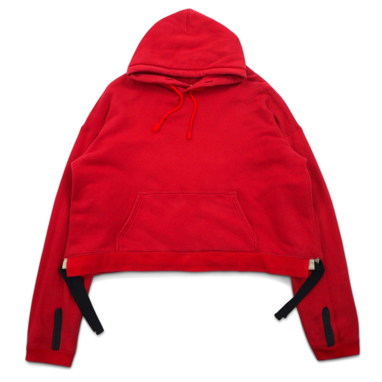 Leh Boro Felpa con Cappuccio Reversibile BORO REVERSIBLE PARKER M Rosso Bianco Cotone