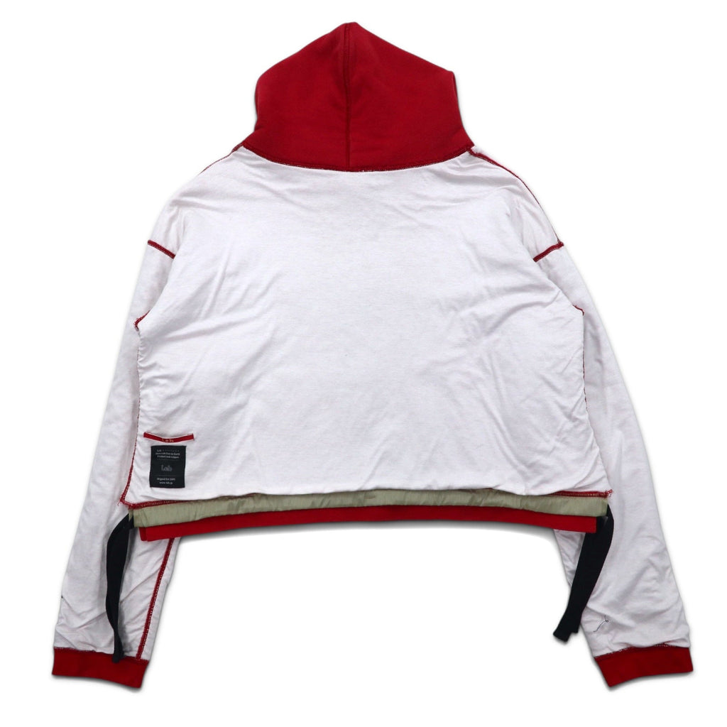 Leh Boro Felpa con Cappuccio Reversibile BORO REVERSIBLE PARKER M Rosso Bianco Cotone