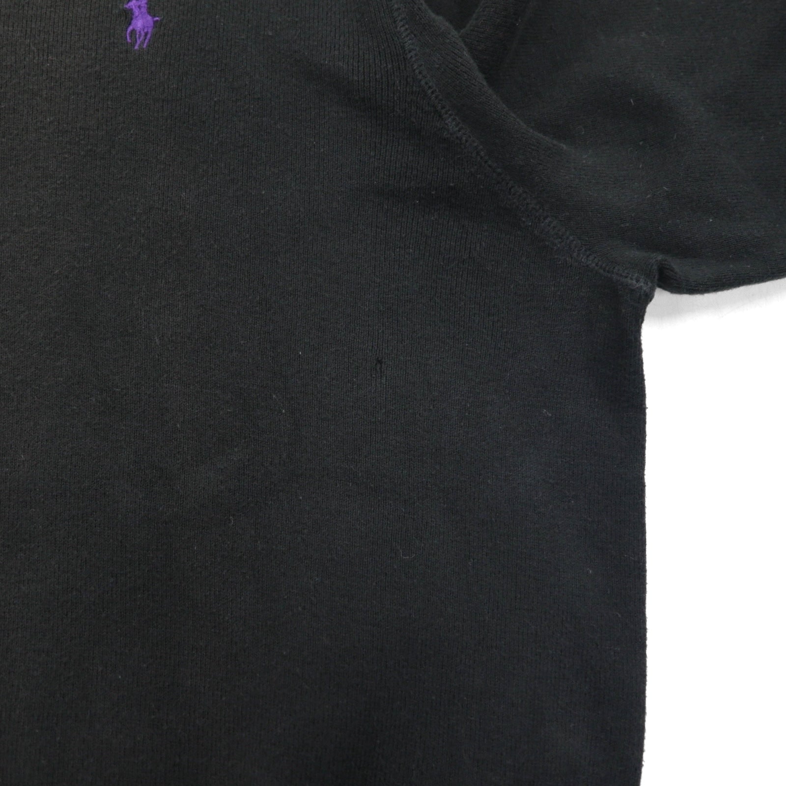 Polo Ralph Lauren 前V スウェット トレーナー XL ブラック コットン スモールポニー刺繡