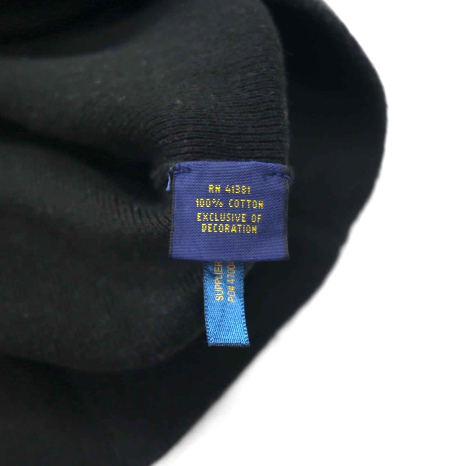 Polo Ralph Lauren 前V スウェット トレーナー XL ブラック コットン スモールポニー刺繡